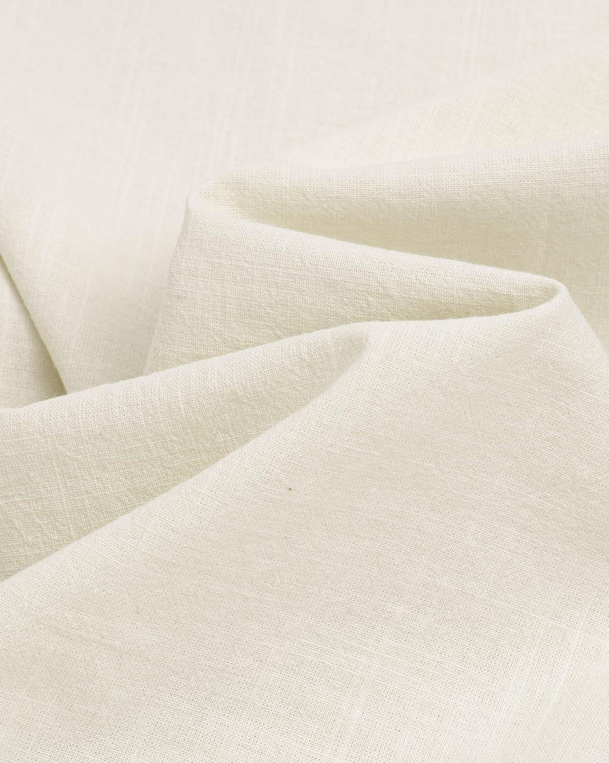 imageAlimens amp Gentle Mens Cotton Linen Shirts Long Sleeve Button Down Shirt Band Collar Beach ShirtsCreamy White