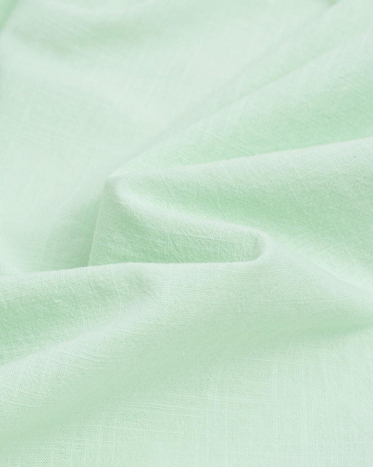 imageAlimens amp Gentle Mens Cotton Linen Shirts Long Sleeve Button Down Shirt Band Collar Beach ShirtsMint