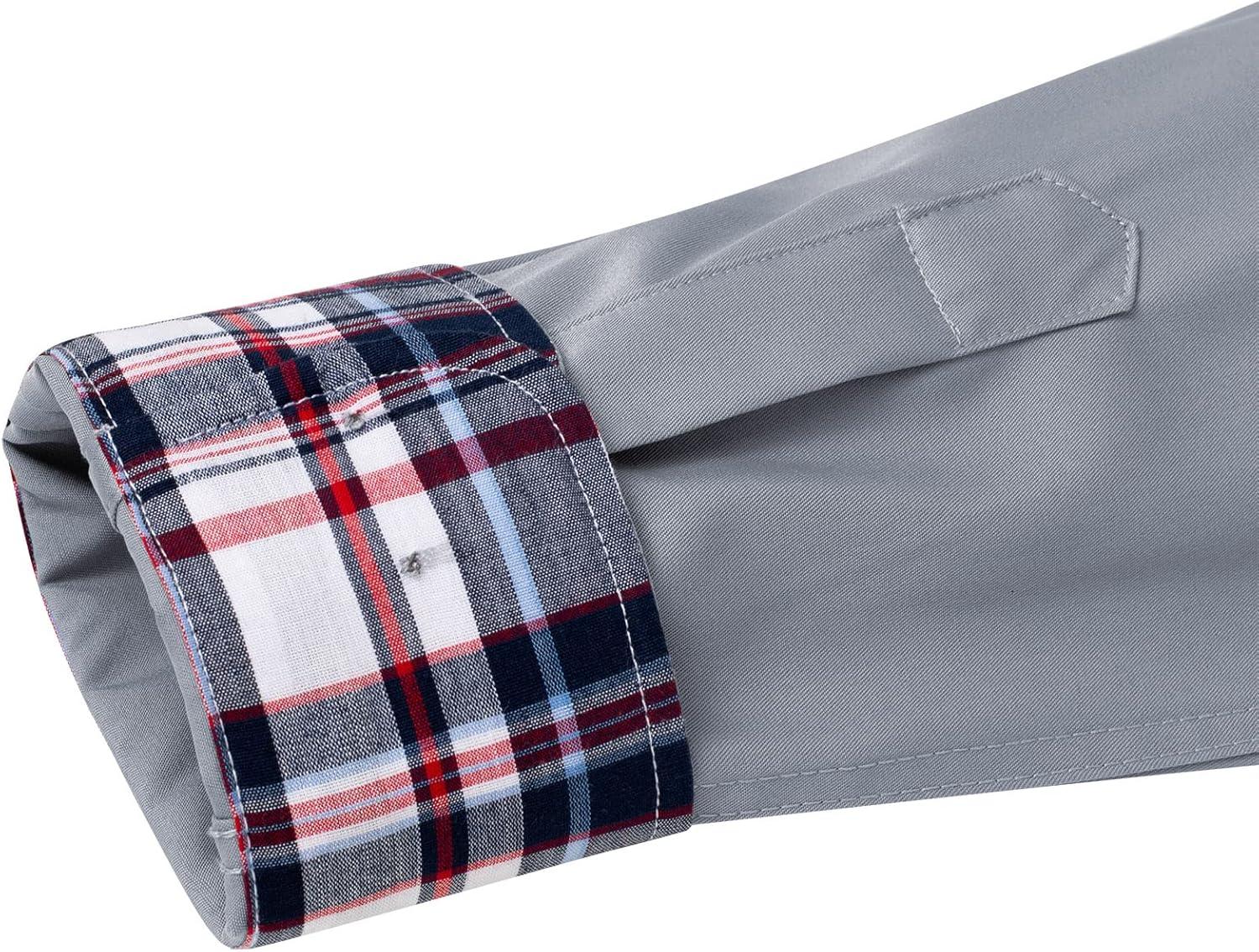 imageAlimens amp Gentle Mens Dress Shirts Long Sleeve Stretch WrinkleFree Regular Fit Business Casual Button Down ShirtFlex Grey