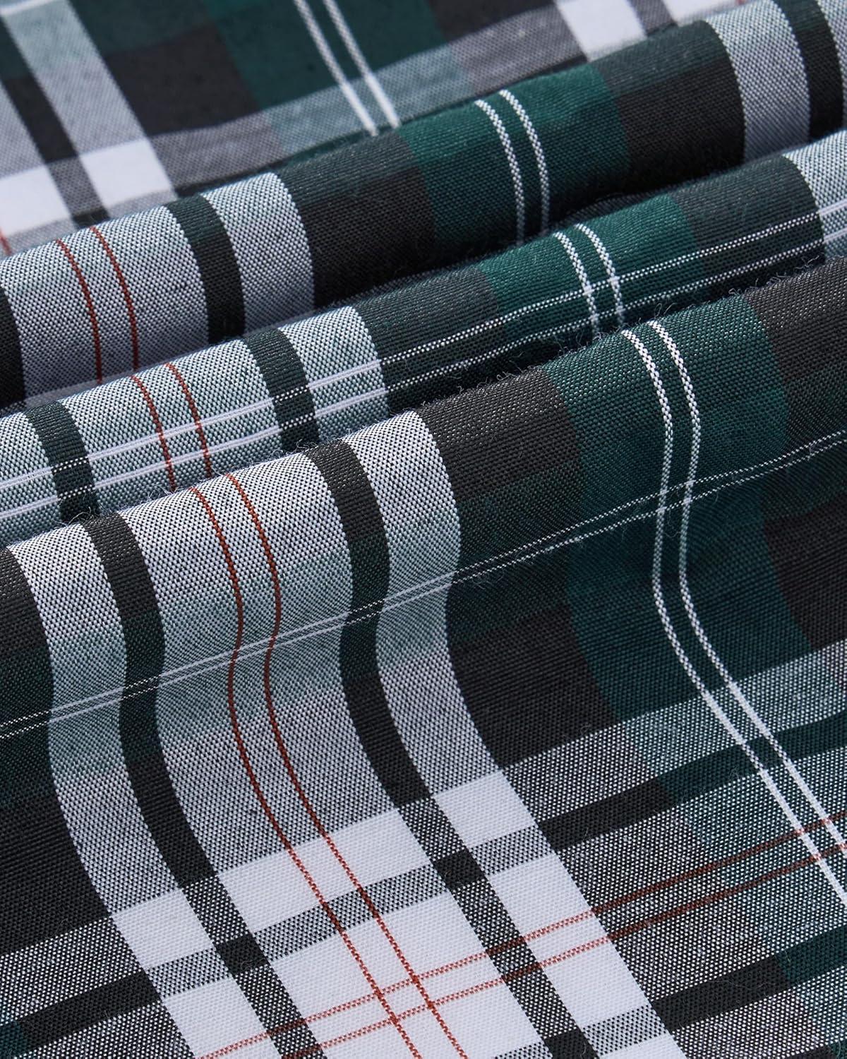 imageAlimens amp Gentle Mens Long Sleeve Dress Shirt Button Down Shirts with Pockets Regular Business Office Casual Plaid ShirtBlack Green Grey Plaid
