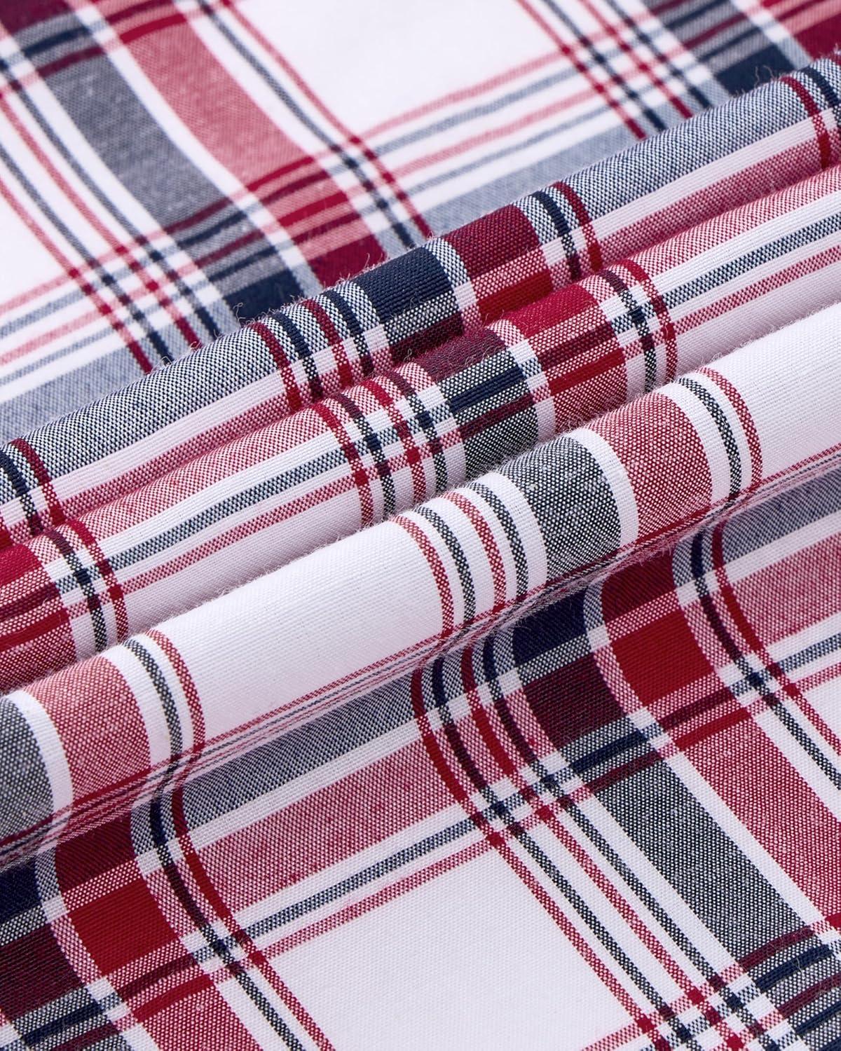 imageAlimens amp Gentle Mens Long Sleeve Dress Shirt Button Down Shirts with Pockets Regular Business Office Casual Plaid ShirtRed Black Plaid