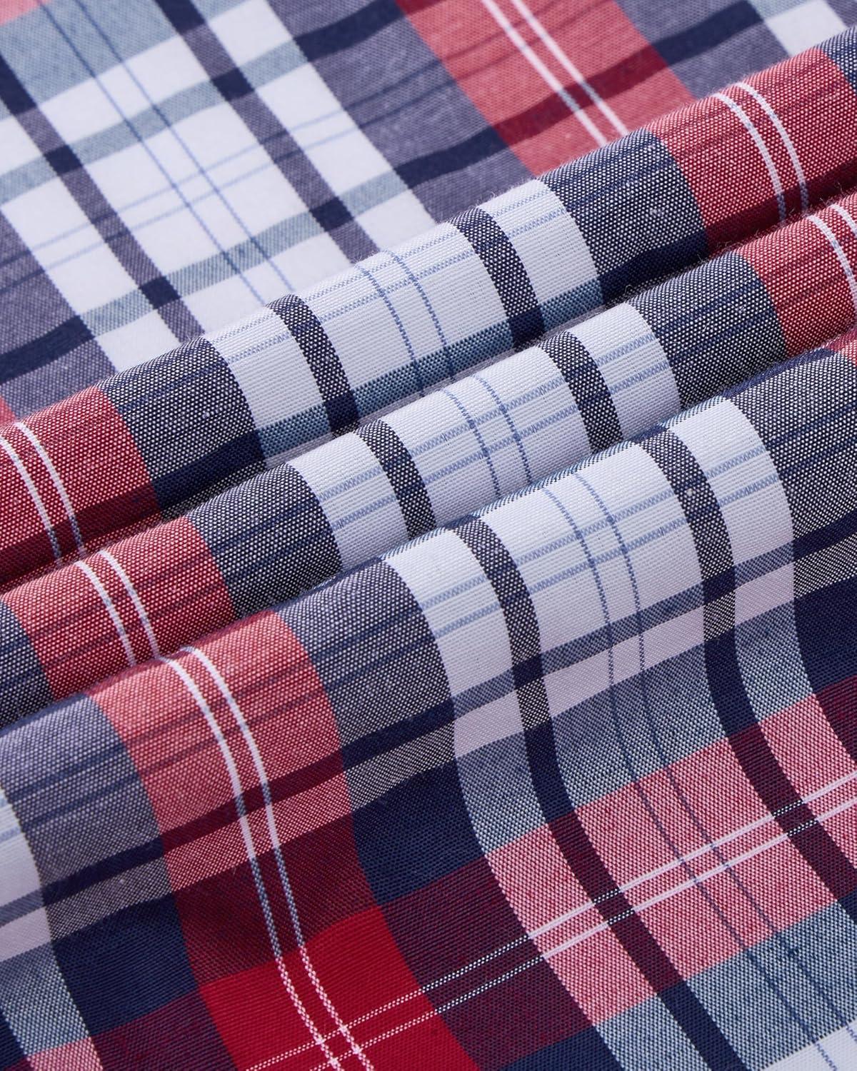 imageAlimens amp Gentle Mens Long Sleeve Dress Shirt Button Down Shirts with Pockets Regular Business Office Casual Plaid ShirtRed Navy Plaid