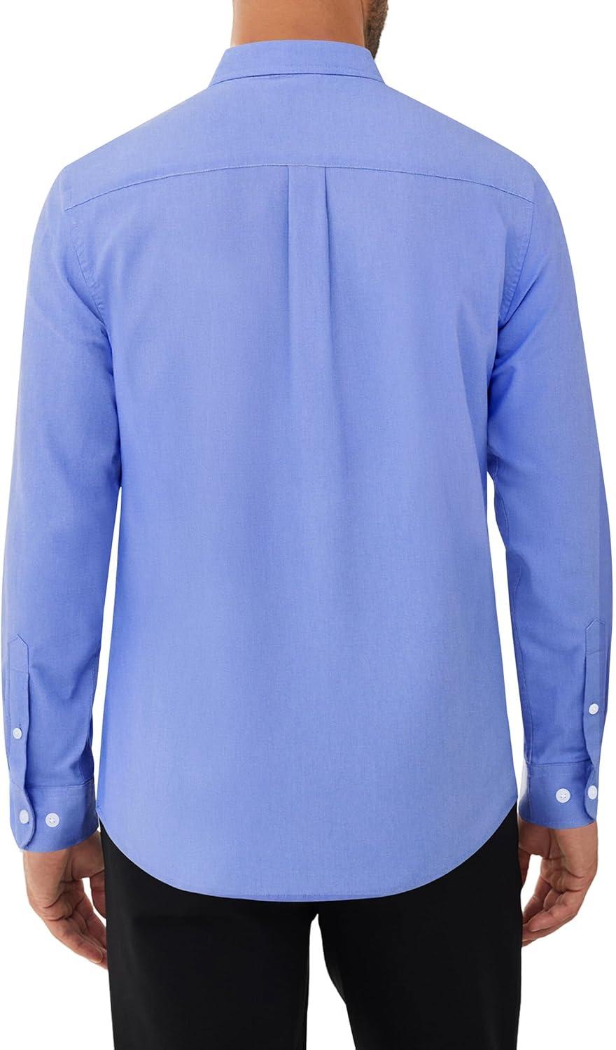 imageAlimens amp Gentle Mens Oxford Shirts Stretch Long Sleeve Dress Shirt for Men Casual Business Work Solid Button Down ShirtsBlue