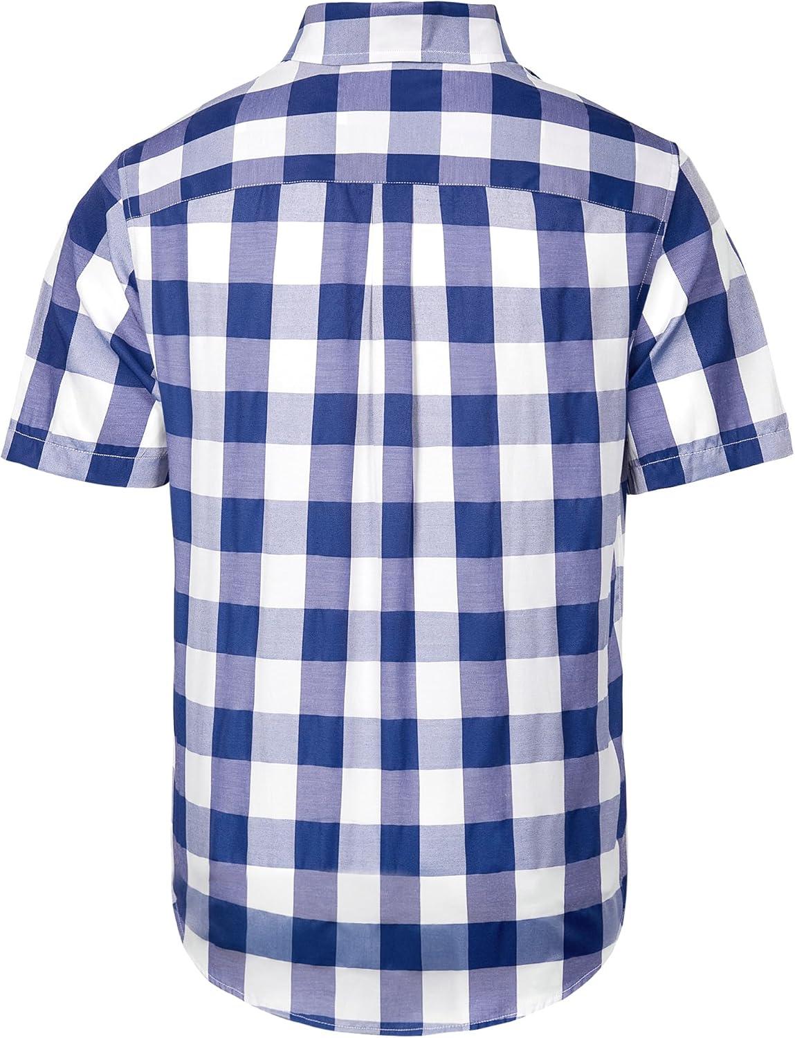 imageAlimens amp Gentle Mens Plaid Short Sleeve Button Down Shirts Cotton Regular Fit Casual Gingham ShirtsBlue Buffalo