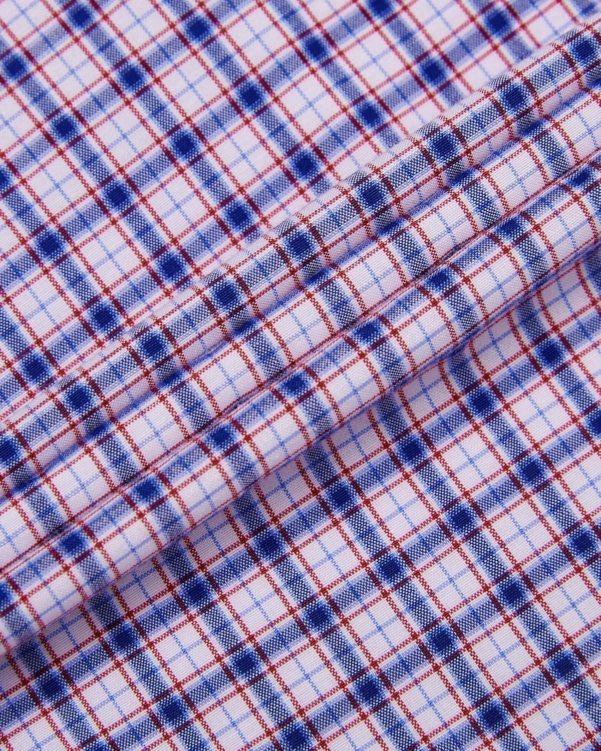 imageAlimens amp Gentle Mens Plaid Short Sleeve Button Down Shirts Cotton Regular Fit Casual Gingham ShirtsBlue Red Gingham