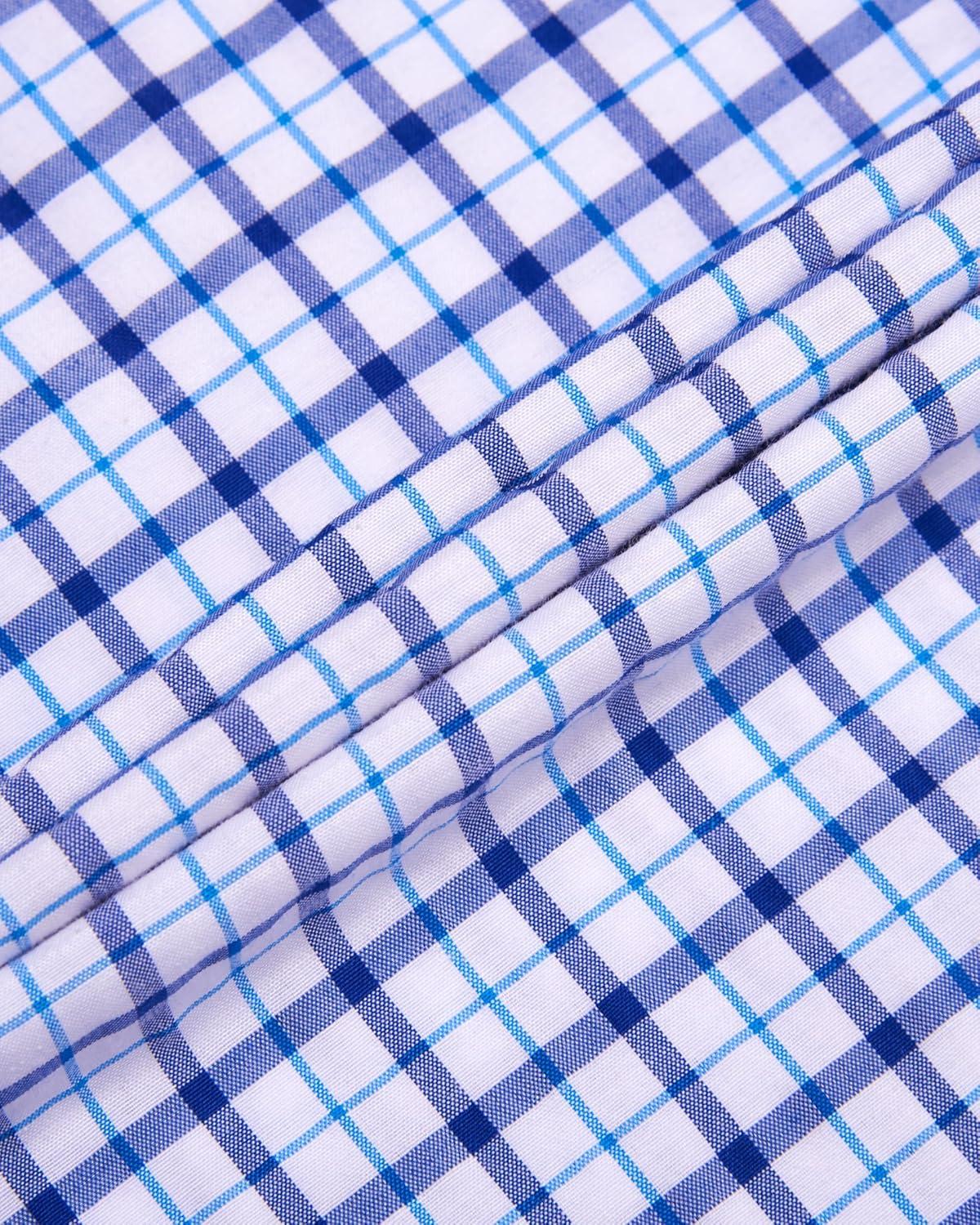 imageAlimens amp Gentle Mens Plaid Short Sleeve Button Down Shirts Cotton Regular Fit Casual Gingham ShirtsNavy Red Small Plaid