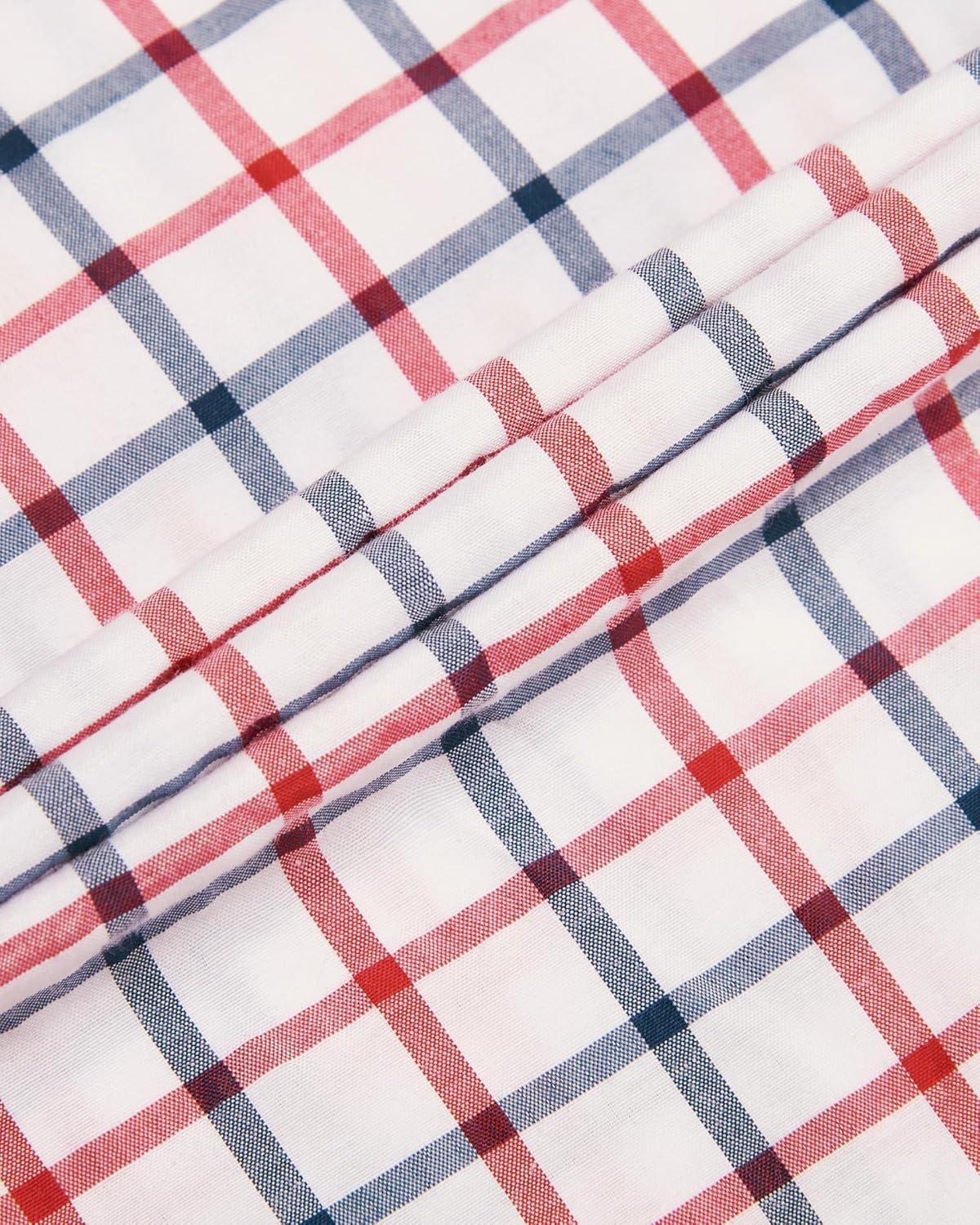 imageAlimens amp Gentle Mens Plaid Short Sleeve Button Down Shirts Cotton Regular Fit Casual Gingham ShirtsRed Check