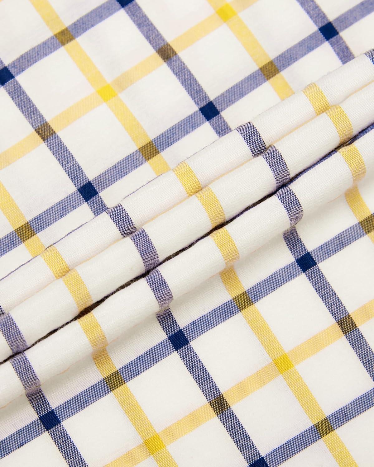 imageAlimens amp Gentle Mens Plaid Short Sleeve Button Down Shirts Cotton Regular Fit Casual Gingham ShirtsYellow Check