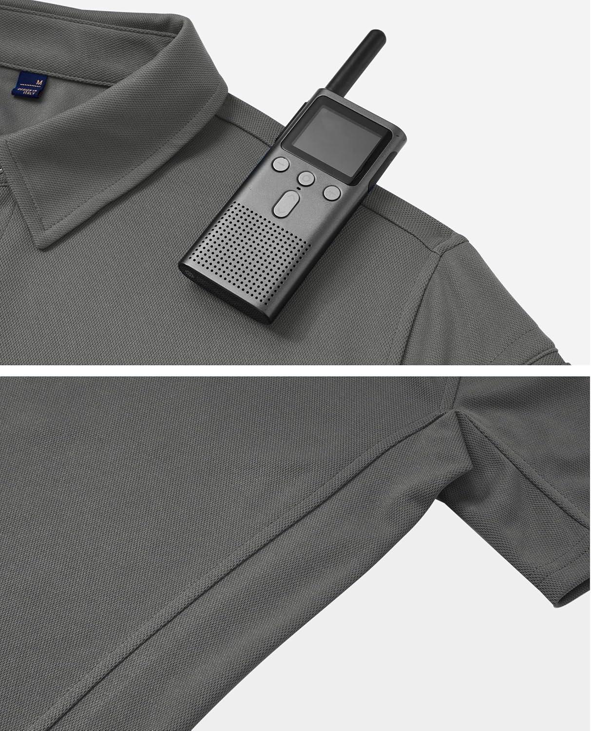imageAlimens amp Gentle Mens Polo Shirt Short Sleeve Tactical Dry Fit Golf Shirts Stretch Work Collared Tops Outdoor Sport TennisGrey