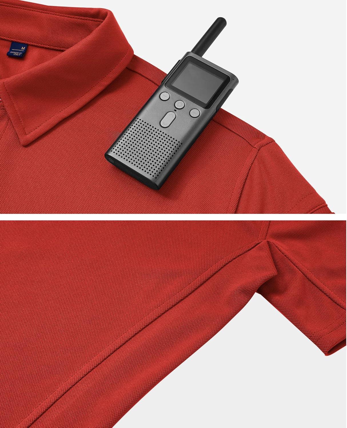 imageAlimens amp Gentle Mens Polo Shirt Short Sleeve Tactical Dry Fit Golf Shirts Stretch Work Collared Tops Outdoor Sport TennisRed