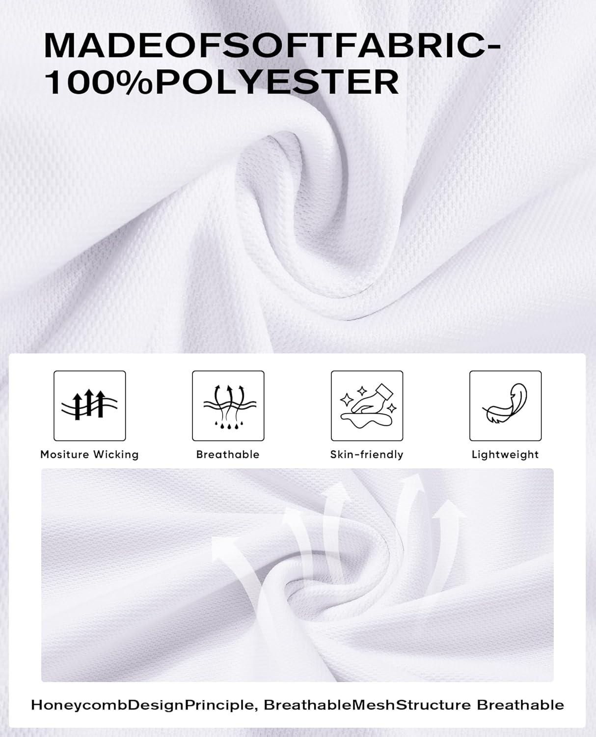 imageAlimens amp Gentle Mens Polo Shirt Short Sleeve Tactical Dry Fit Golf Shirts Stretch Work Collared Tops Outdoor Sport TennisWhite
