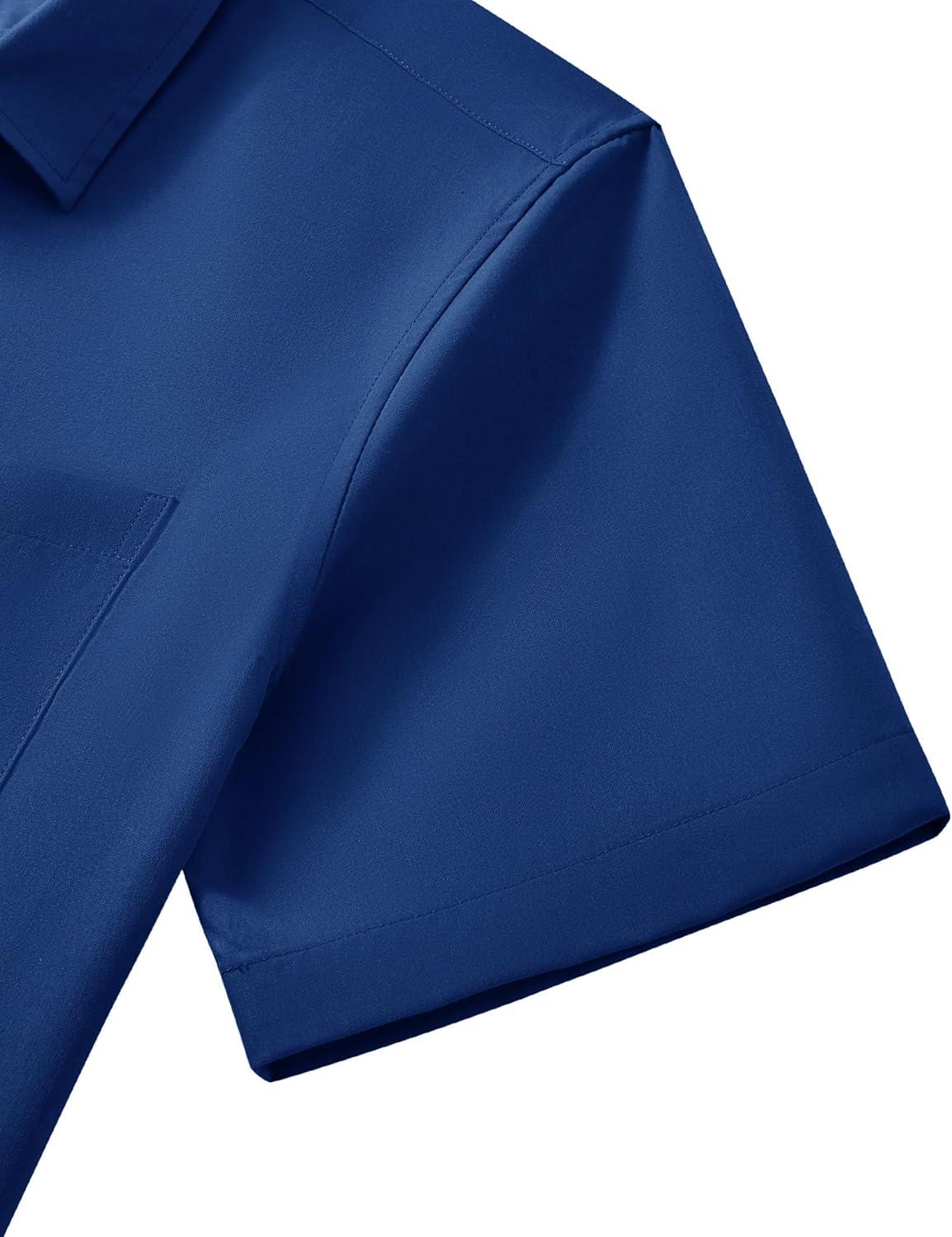 imageAlimens amp Gentle Mens Short Sleeve Dress Shirt Wrinkle Free Wedding Business Casual Summer Button Down Shirt with PocketBlue