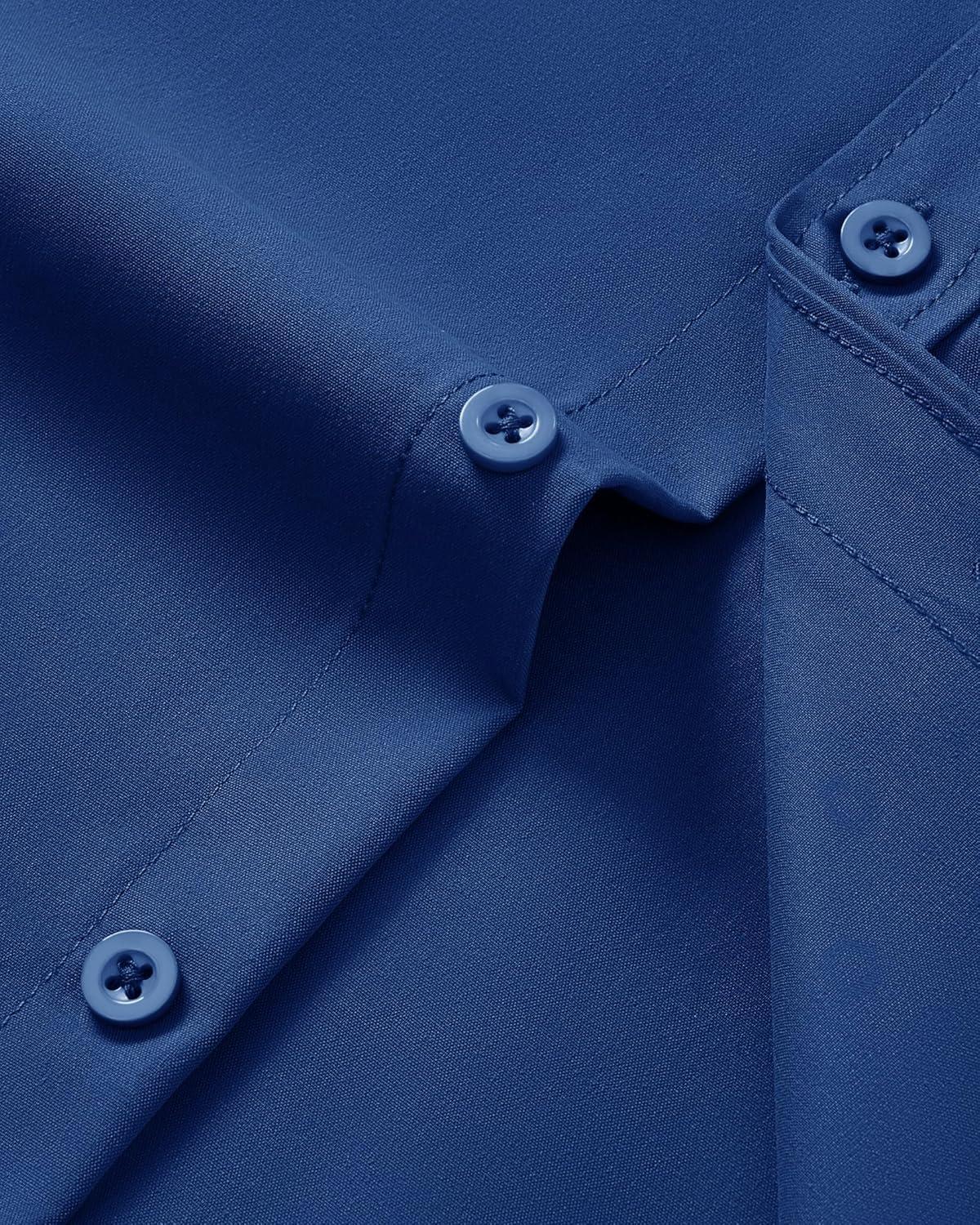 imageAlimens amp Gentle Mens Short Sleeve Dress Shirt Wrinkle Free Wedding Business Casual Summer Button Down Shirt with PocketBlue