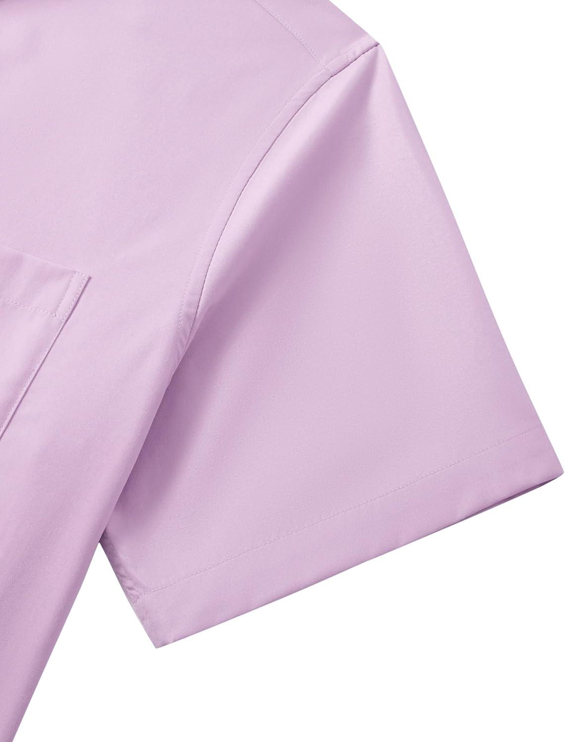 imageAlimens amp Gentle Mens Short Sleeve Dress Shirt Wrinkle Free Wedding Business Casual Summer Button Down Shirt with PocketLavender