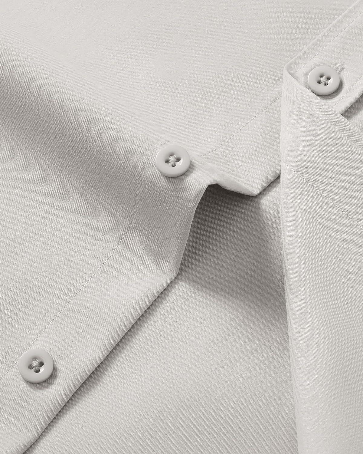 imageAlimens amp Gentle Mens Short Sleeve Dress Shirt Wrinkle Free Wedding Business Casual Summer Button Down Shirt with PocketLight Grey