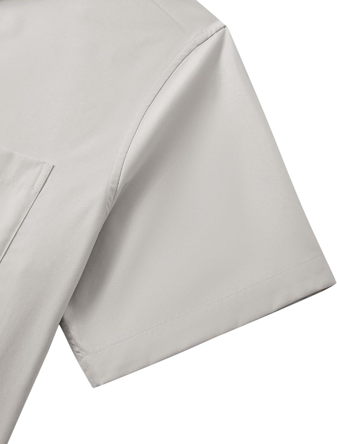 imageAlimens amp Gentle Mens Short Sleeve Dress Shirt Wrinkle Free Wedding Business Casual Summer Button Down Shirt with PocketLight Grey