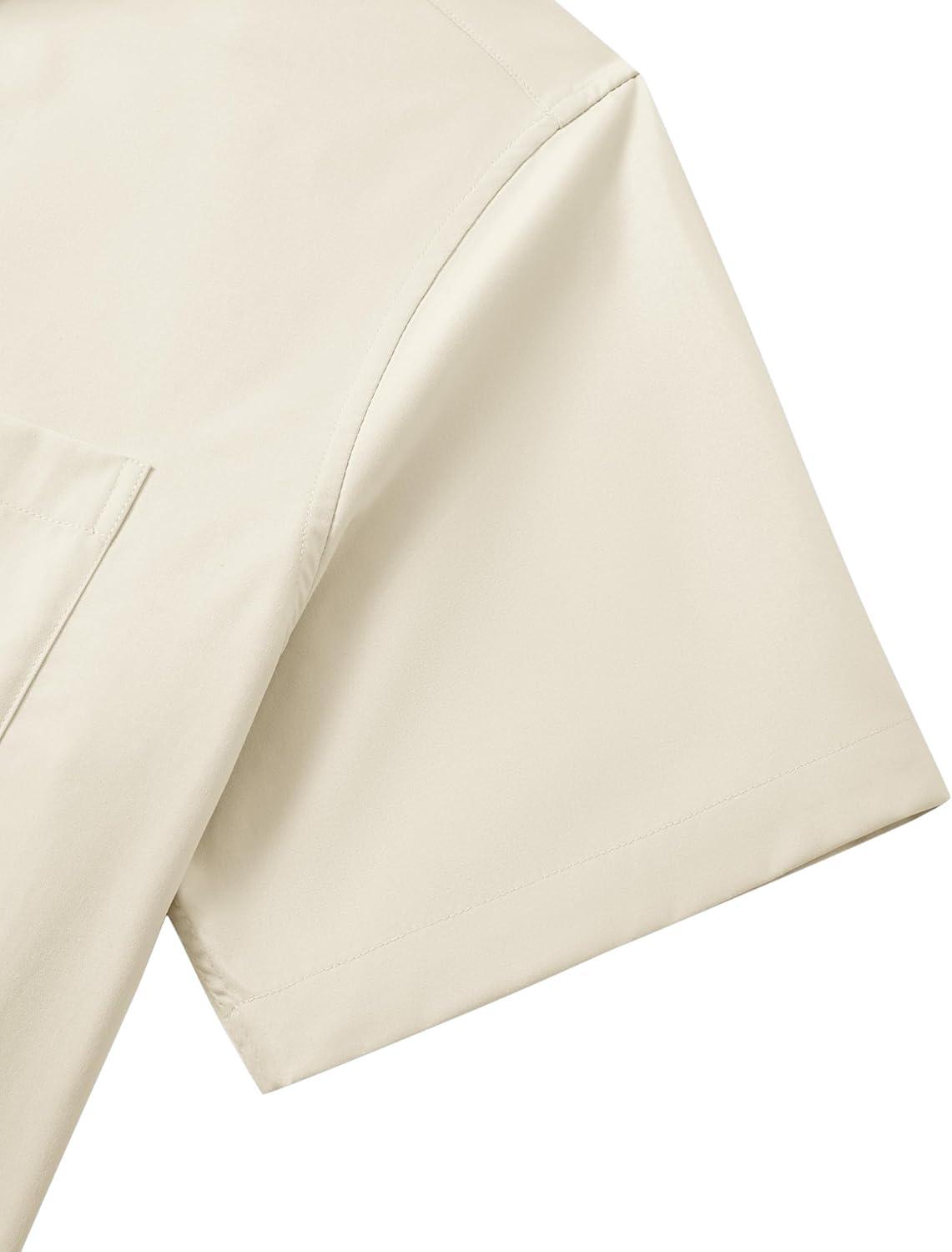 imageAlimens amp Gentle Mens Short Sleeve Dress Shirt Wrinkle Free Wedding Business Casual Summer Button Down Shirt with PocketTan