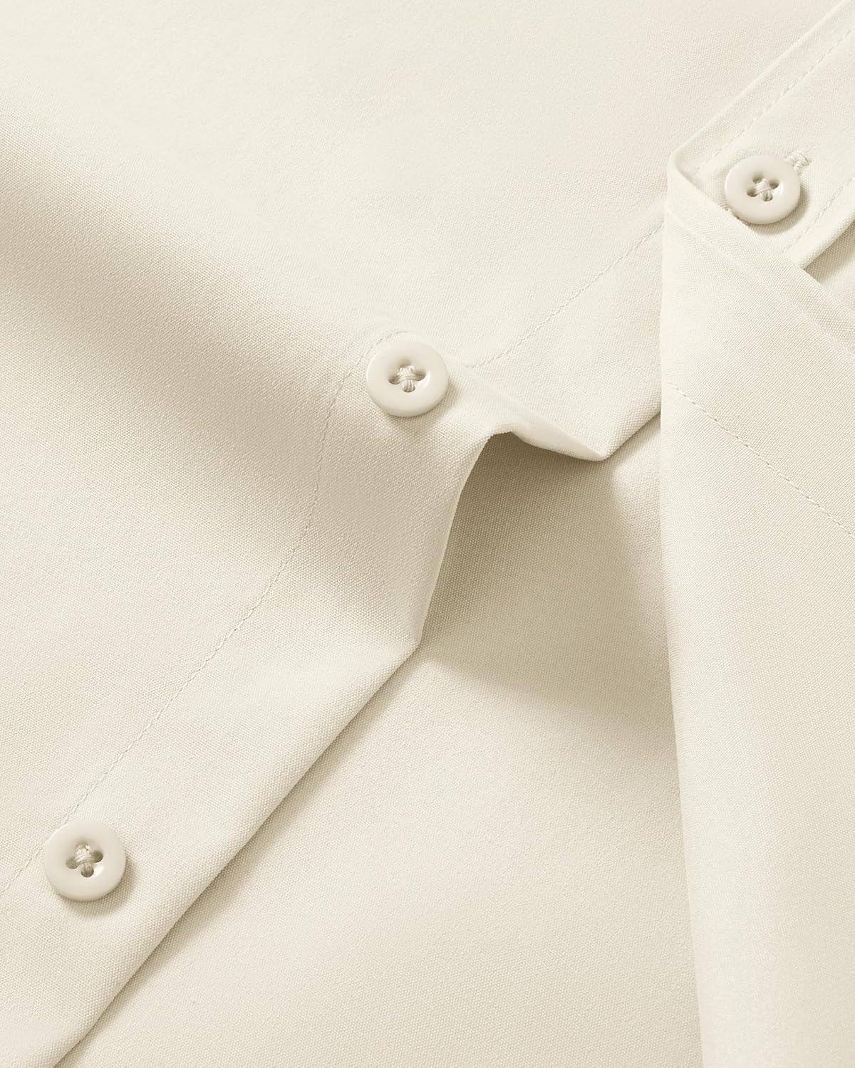 imageAlimens amp Gentle Mens Short Sleeve Dress Shirt Wrinkle Free Wedding Business Casual Summer Button Down Shirt with PocketTan