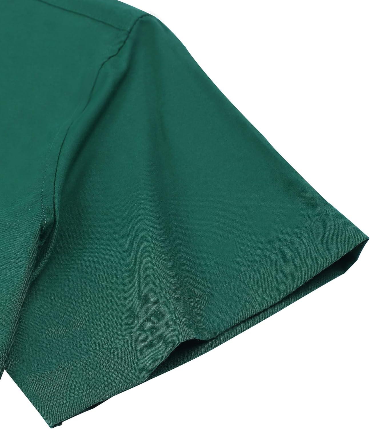 imageAlimens amp Gentle Mens Short Sleeve Oxford Shirt Regular Fit Button Down Collar Shirts with PocketDark Green