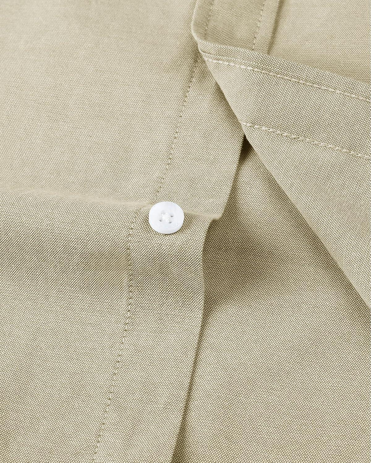 imageAlimens amp Gentle Mens Short Sleeve Oxford Shirt Regular Fit Button Down Collar Shirts with PocketKhaki