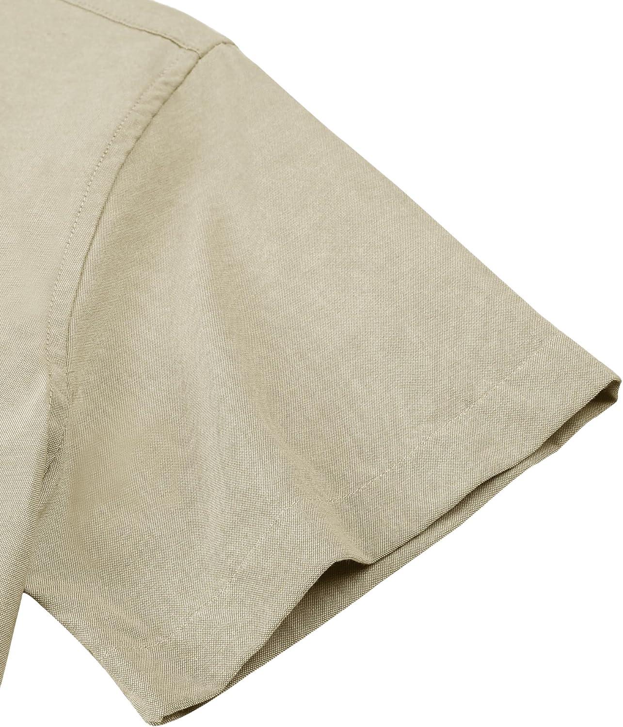 imageAlimens amp Gentle Mens Short Sleeve Oxford Shirt Regular Fit Button Down Collar Shirts with PocketKhaki