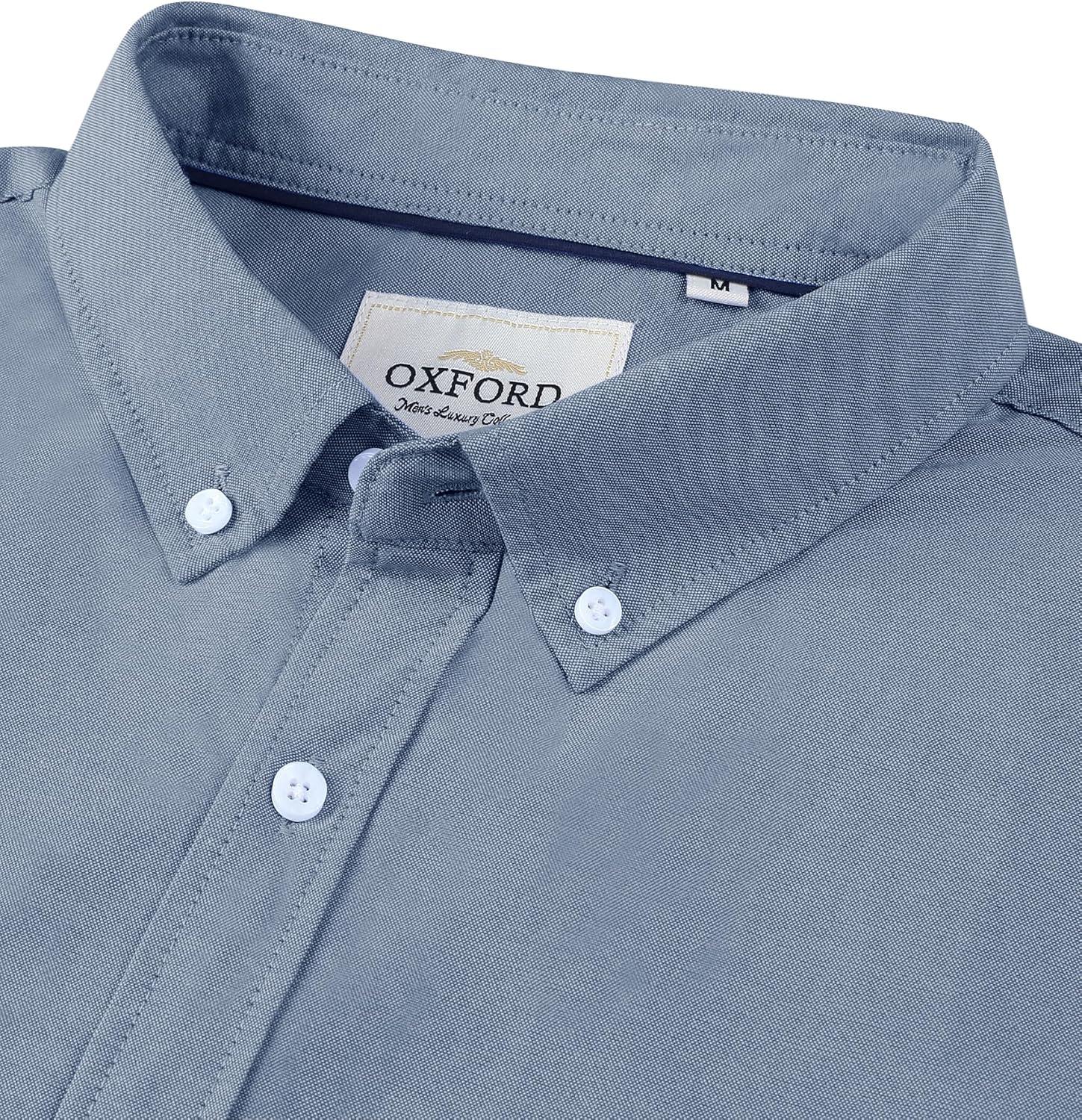 imageAlimens amp Gentle Mens Short Sleeve Oxford Shirt Regular Fit Button Down Collar Shirts with PocketNavy