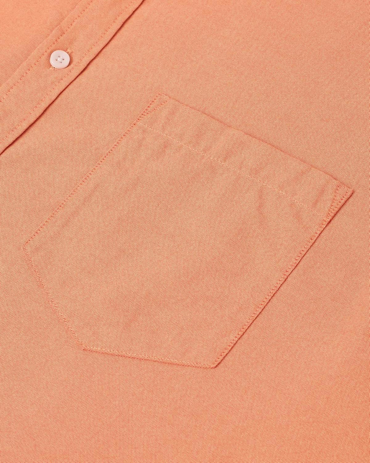 imageAlimens amp Gentle Mens Short Sleeve Oxford Shirt Regular Fit Button Down Collar Shirts with PocketOrange
