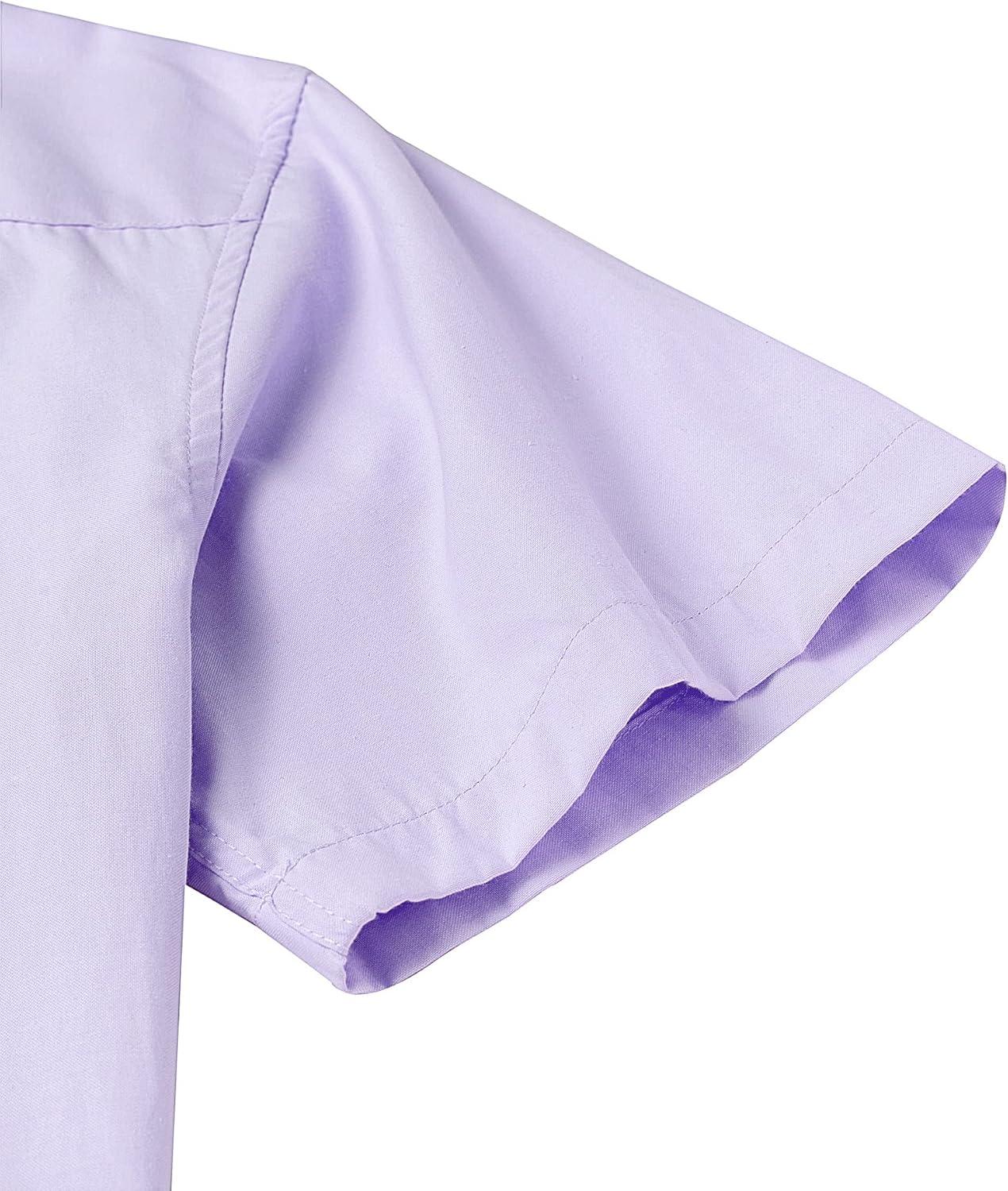 imageAlimens amp Gentle Mens Short Sleeve Oxford Shirt Regular Fit Button Down Collar Shirts with PocketPurple