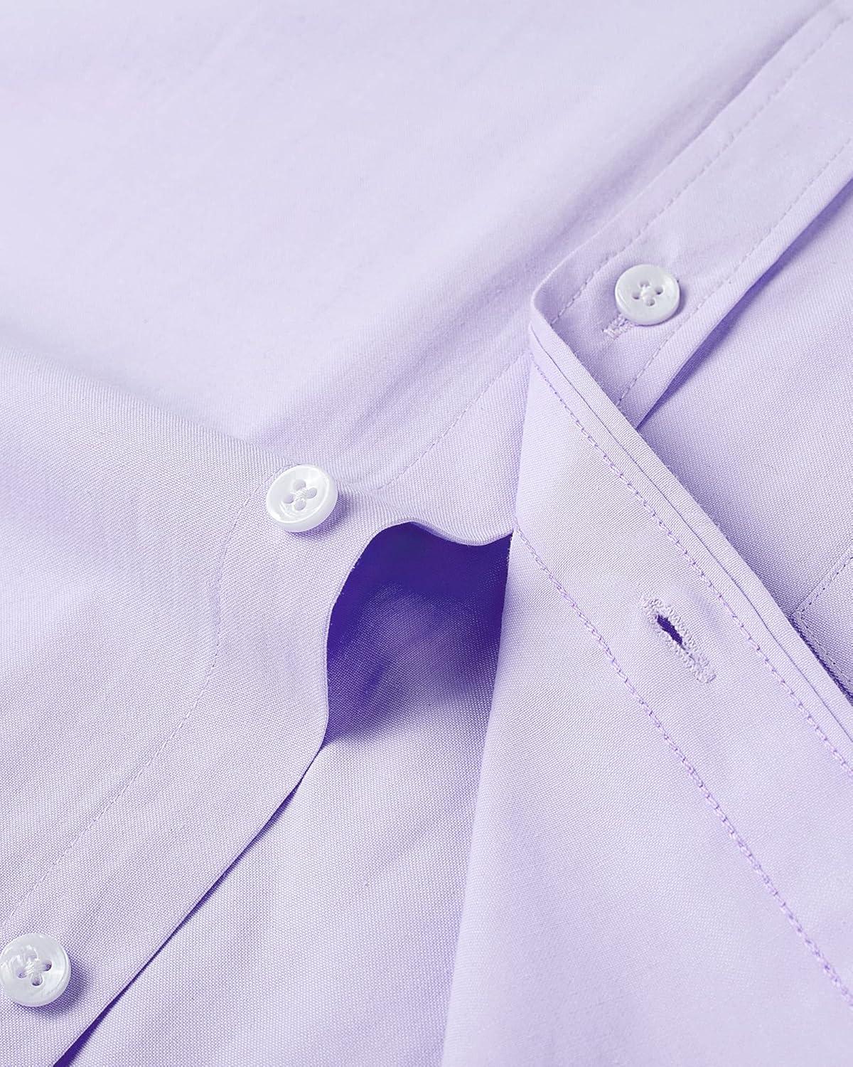 imageAlimens amp Gentle Mens Short Sleeve Oxford Shirt Regular Fit Button Down Collar Shirts with PocketPurple
