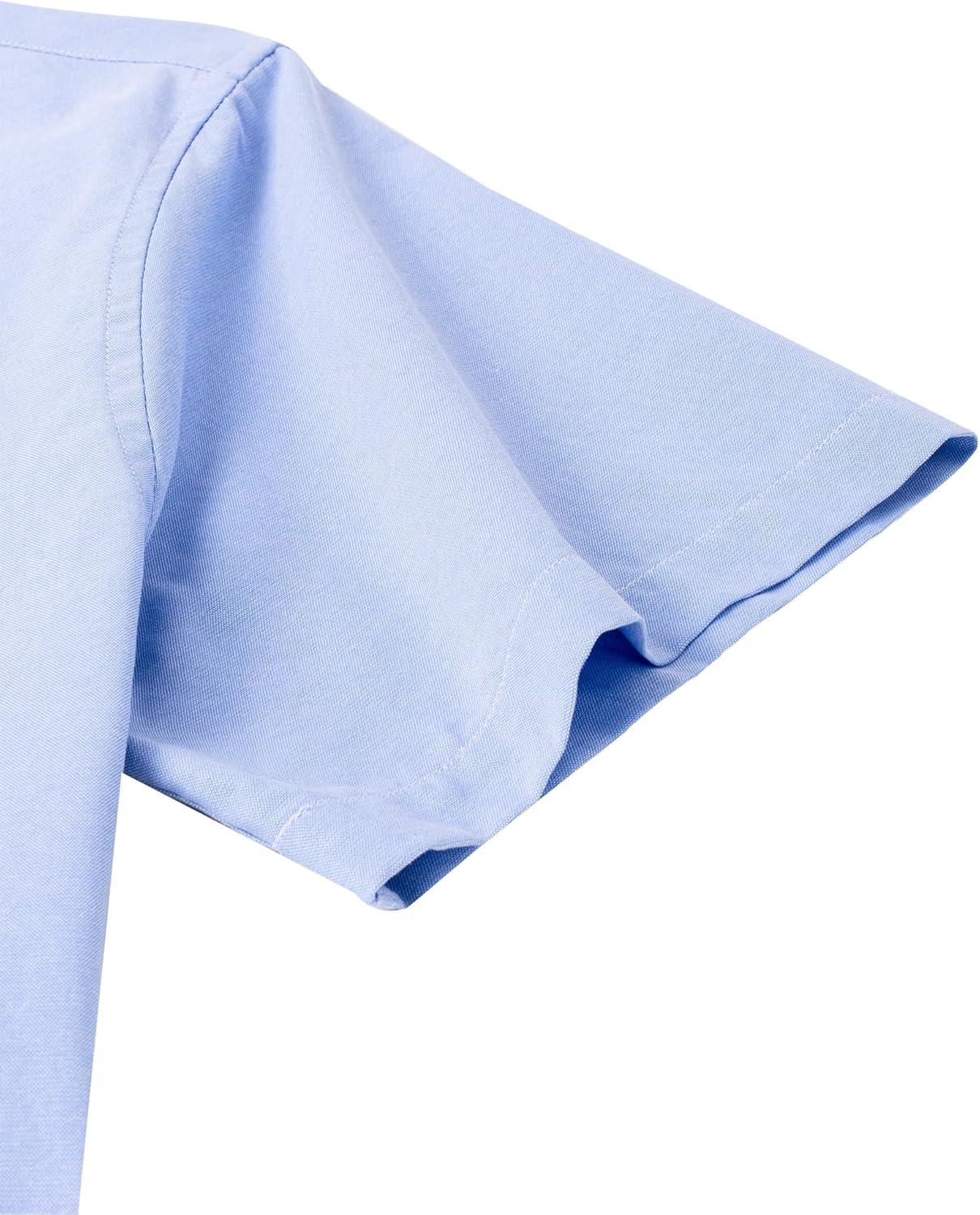 imageAlimens amp Gentle Mens Short Sleeve Oxford Shirt Regular Fit Button Down Collar Shirts with PocketSky Blue
