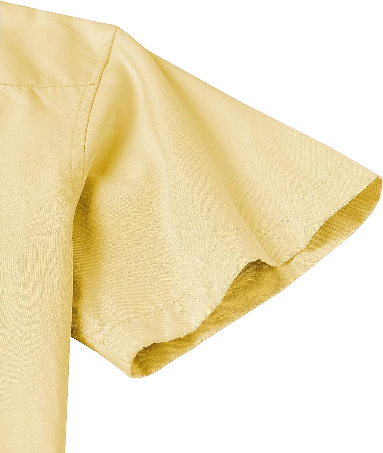 imageAlimens amp Gentle Mens Short Sleeve Oxford Shirt Regular Fit Button Down Collar Shirts with PocketYellow