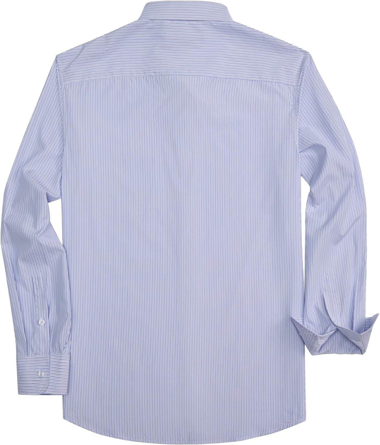 imageAlimens amp Gentle Mens Striped Dress Shirt Button Down Regular Fit Shirts Casual Business Transitional WeatherBlue Pinstripe