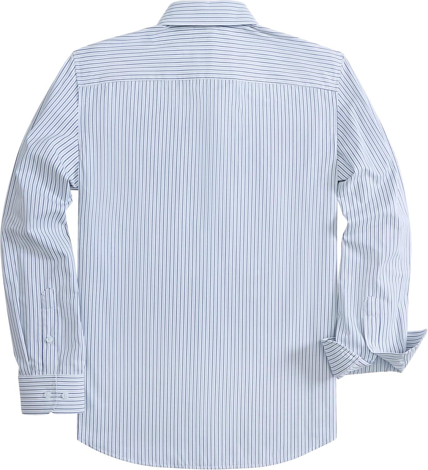 imageAlimens amp Gentle Mens Striped Dress Shirt Button Down Regular Fit Shirts Casual Business Transitional WeatherDark Blue Stripe
