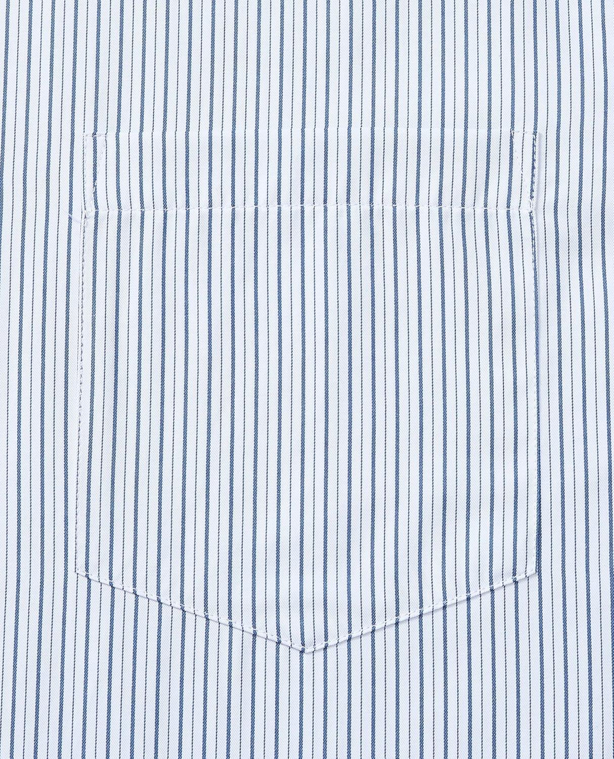 imageAlimens amp Gentle Mens Striped Dress Shirt Button Down Regular Fit Shirts Casual Business Transitional WeatherDark Blue Stripe