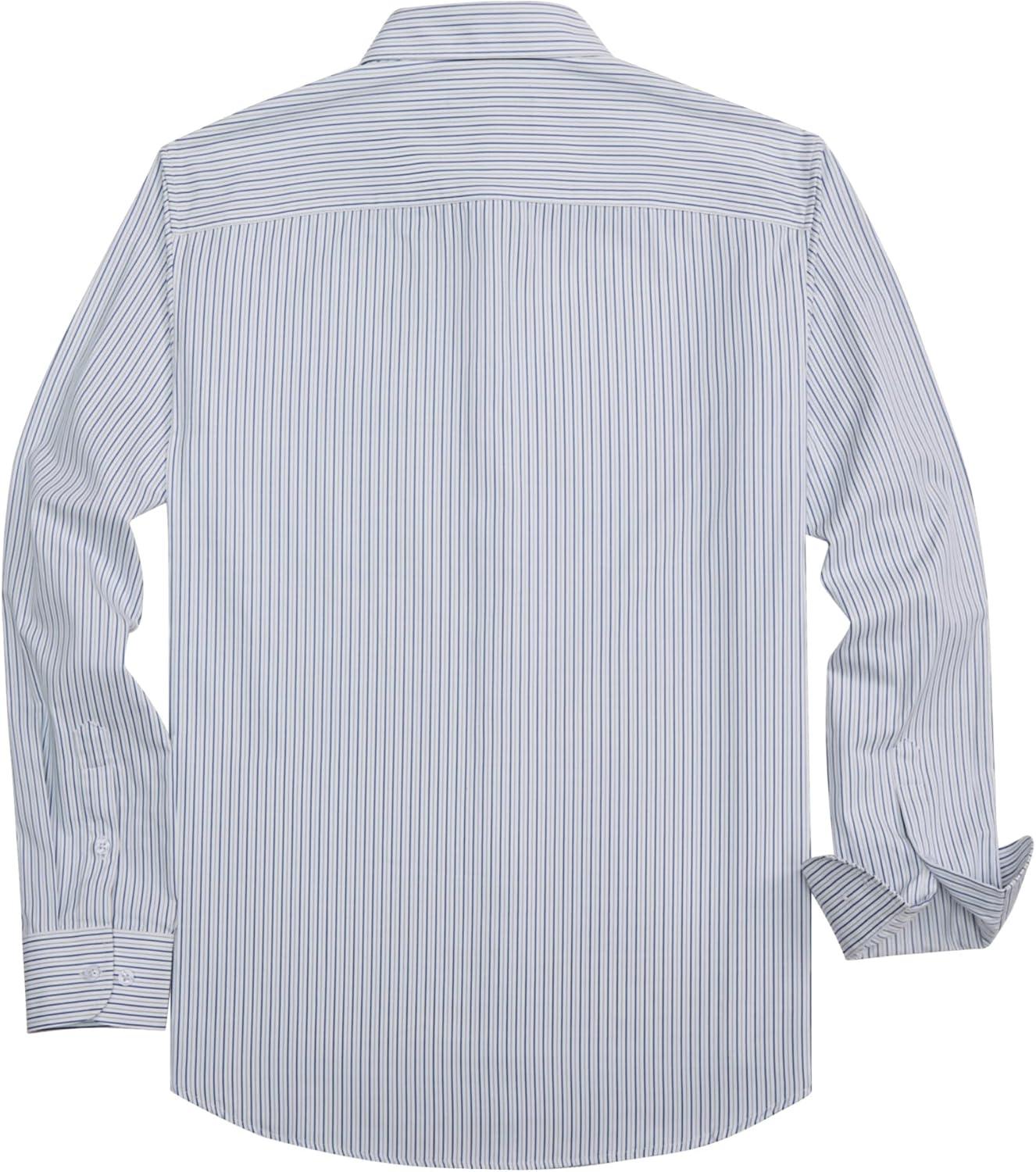 imageAlimens amp Gentle Mens Striped Dress Shirt Button Down Regular Fit Shirts Casual Business Transitional WeatherGray Blue Stripe