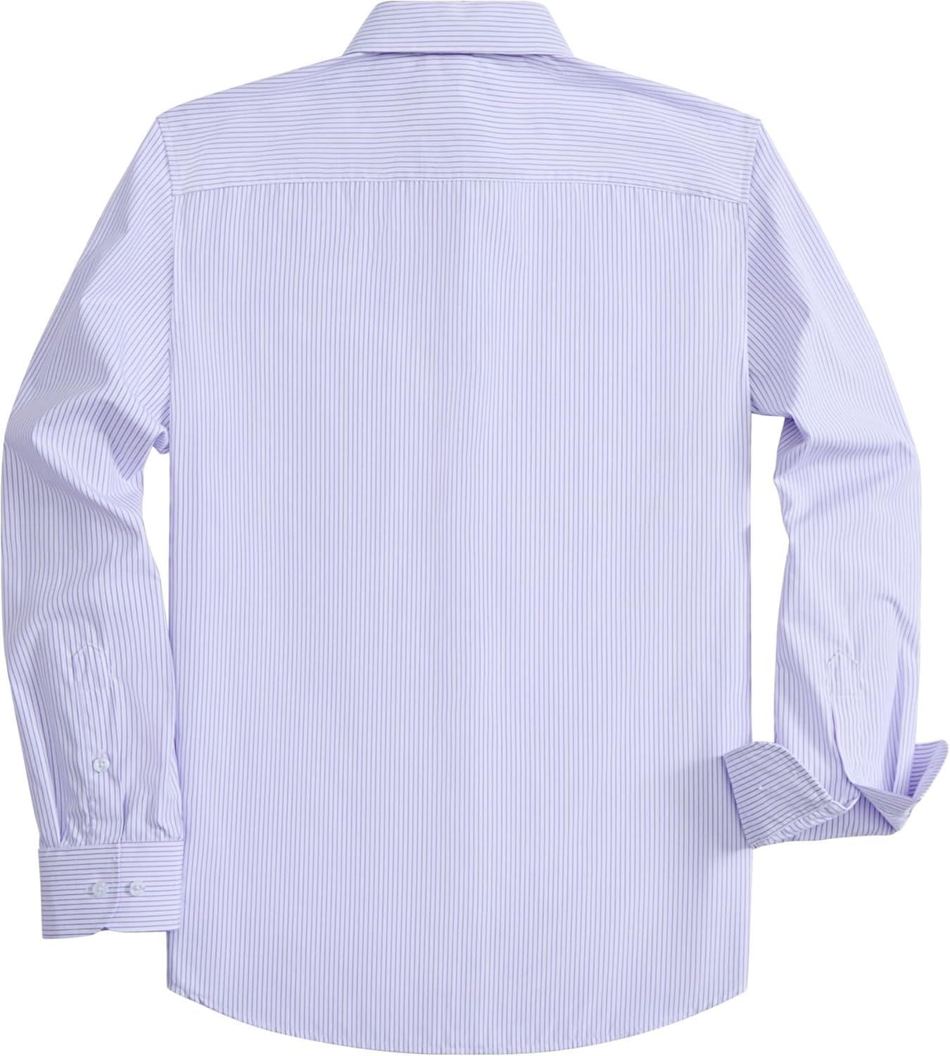 imageAlimens amp Gentle Mens Striped Dress Shirt Button Down Regular Fit Shirts Casual Business Transitional WeatherLight Blue Stripe