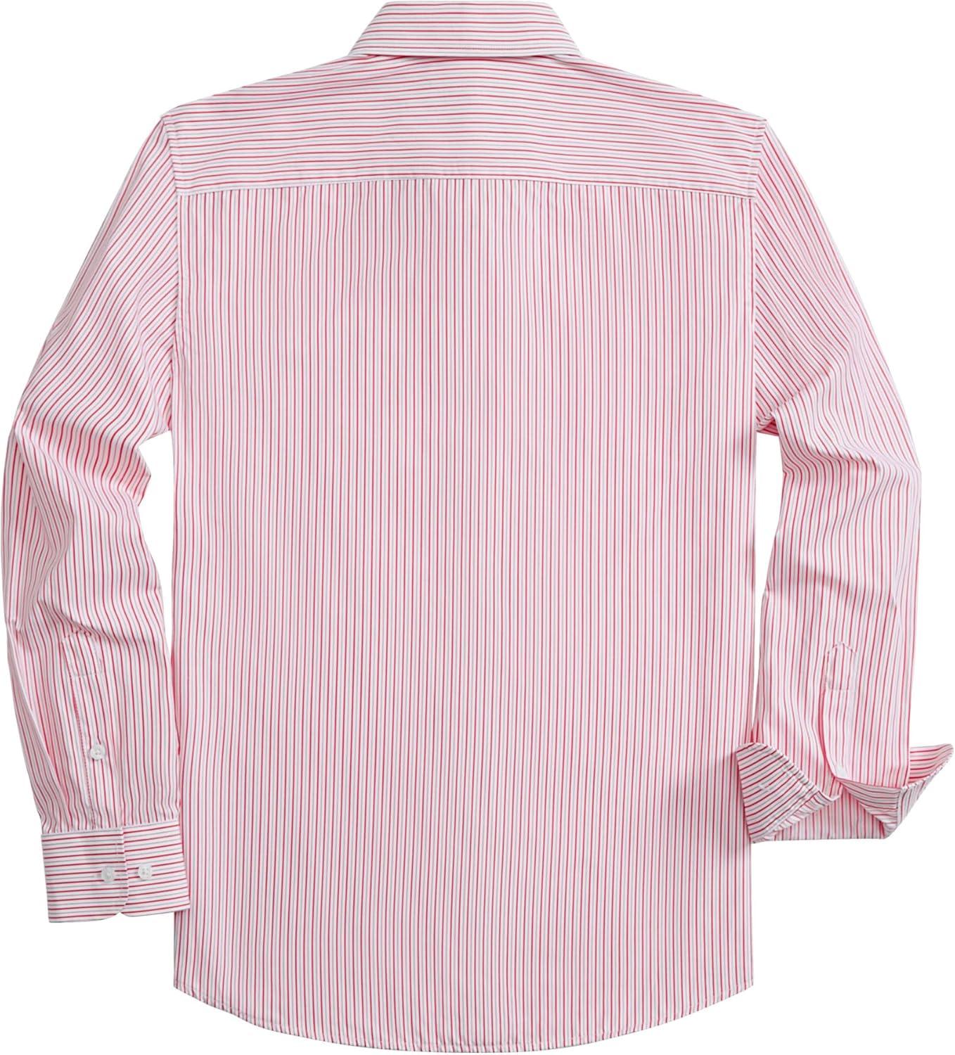 imageAlimens amp Gentle Mens Striped Dress Shirt Button Down Regular Fit Shirts Casual Business Transitional WeatherRed Stripe