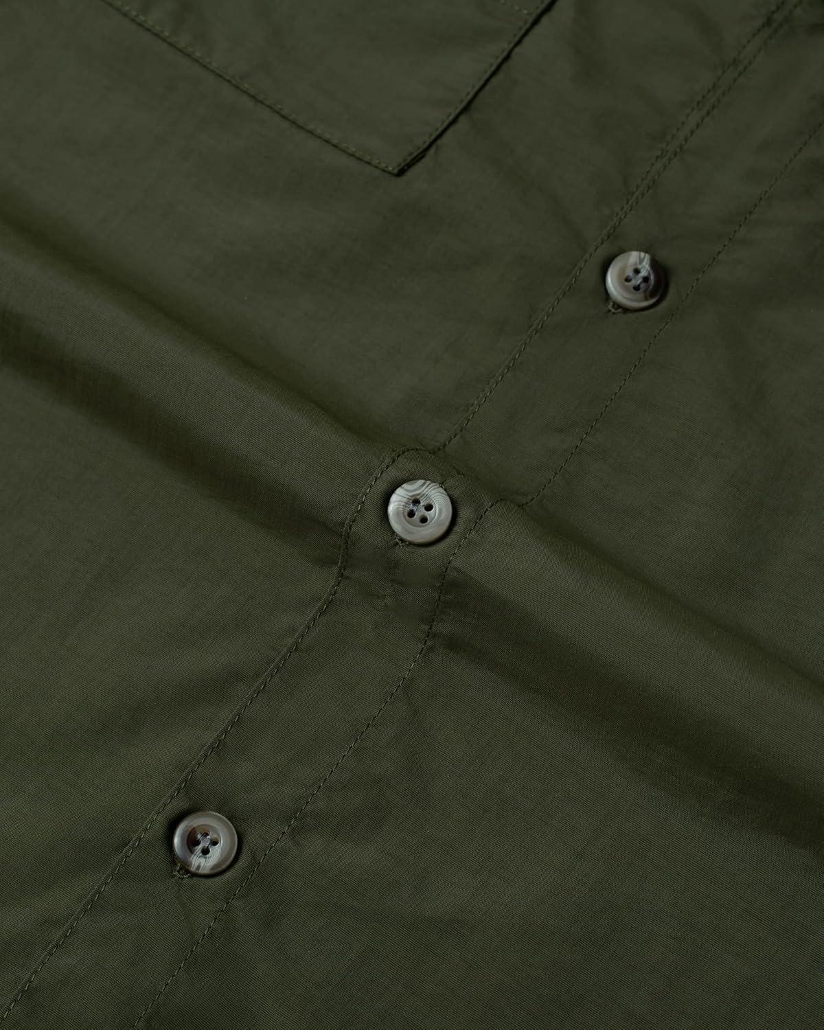 imageAlimens amp Gentle Short Sleeve Fishing Shirt Wicking Fabric Sun Protection Casual Button Down ShirtsArmy Green