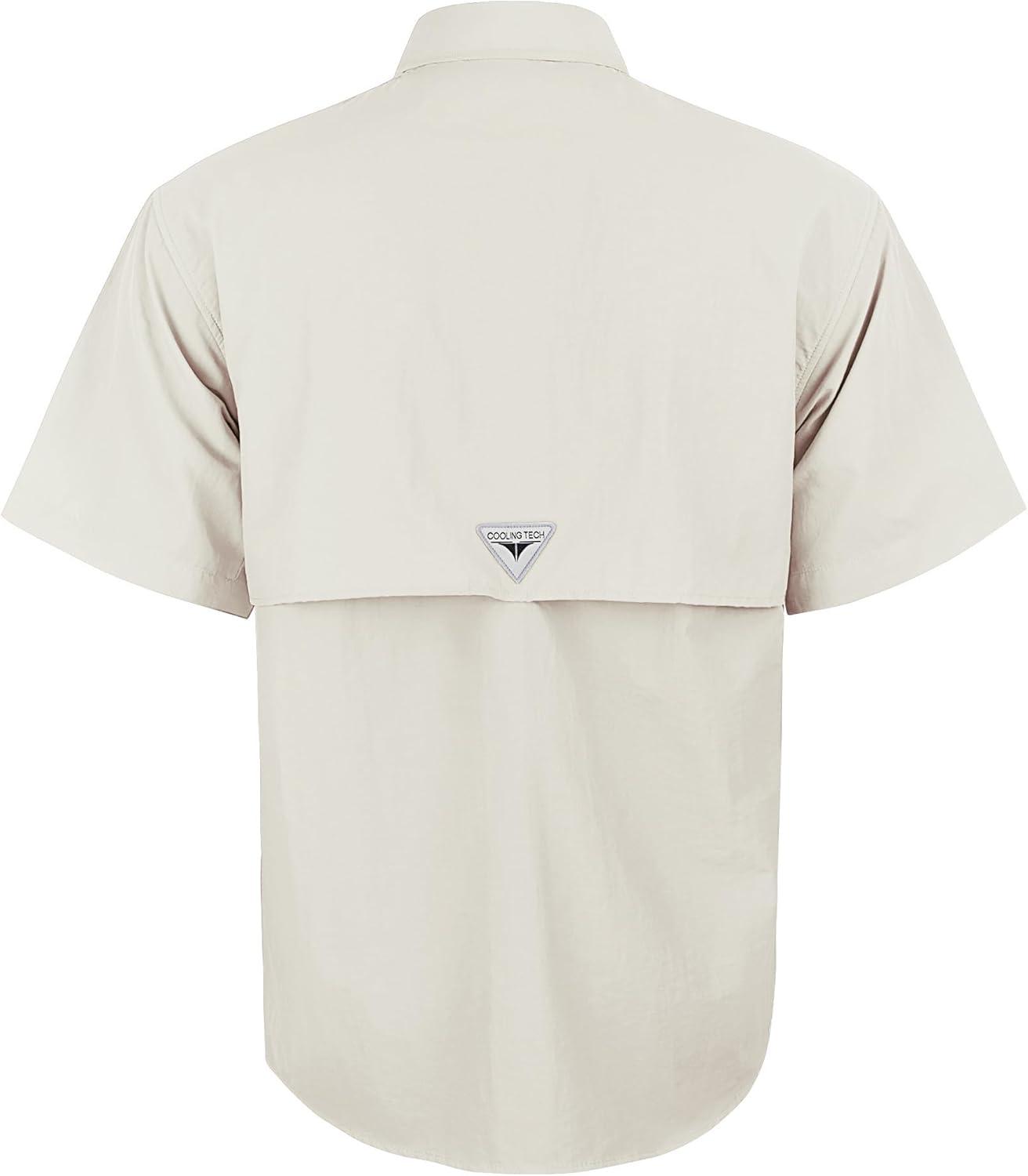 imageAlimens amp Gentle Short Sleeve Fishing Shirt Wicking Fabric Sun Protection Casual Button Down ShirtsBeige