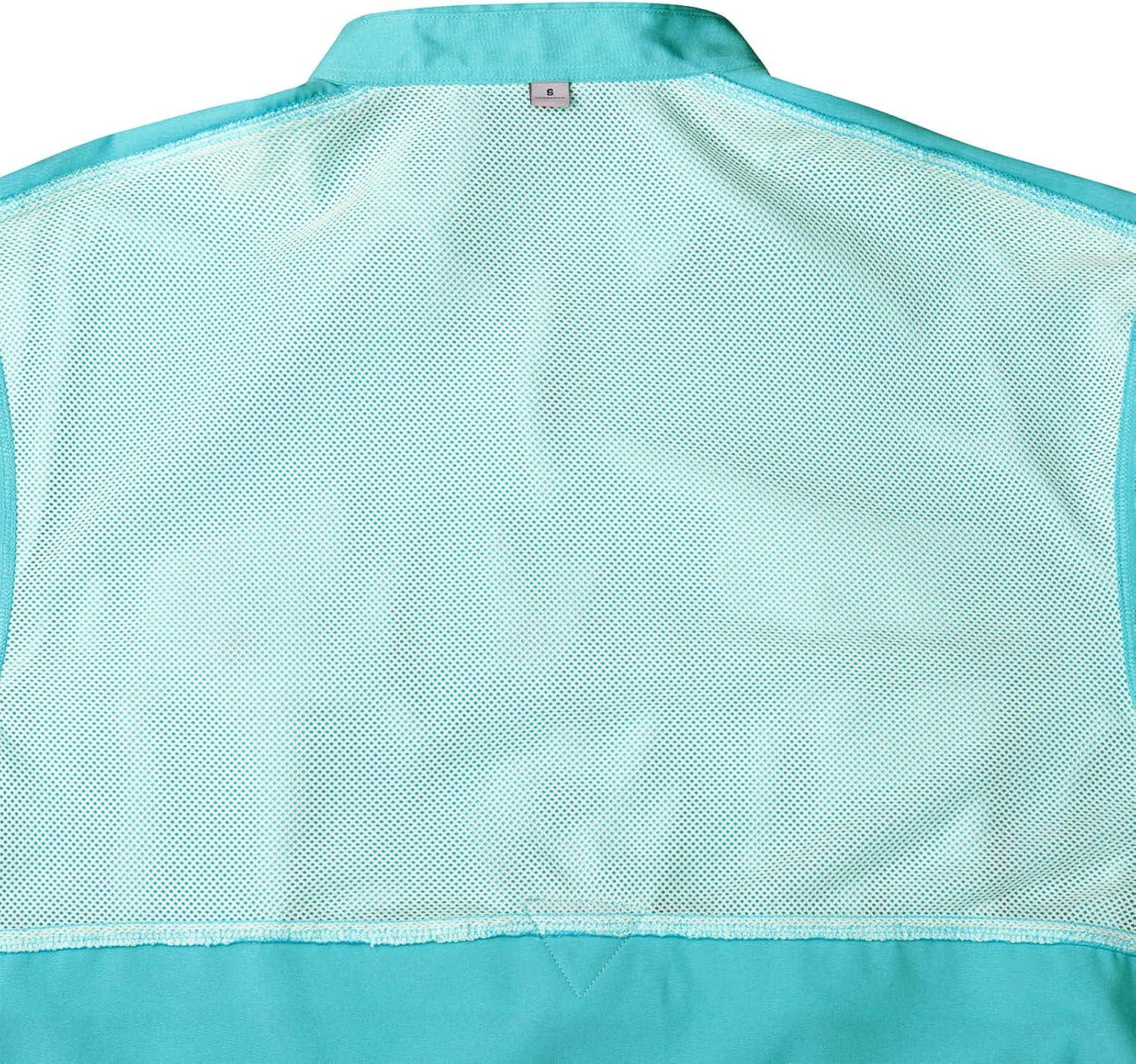 imageAlimens amp Gentle Short Sleeve Fishing Shirt Wicking Fabric Sun Protection Casual Button Down ShirtsBlue Green