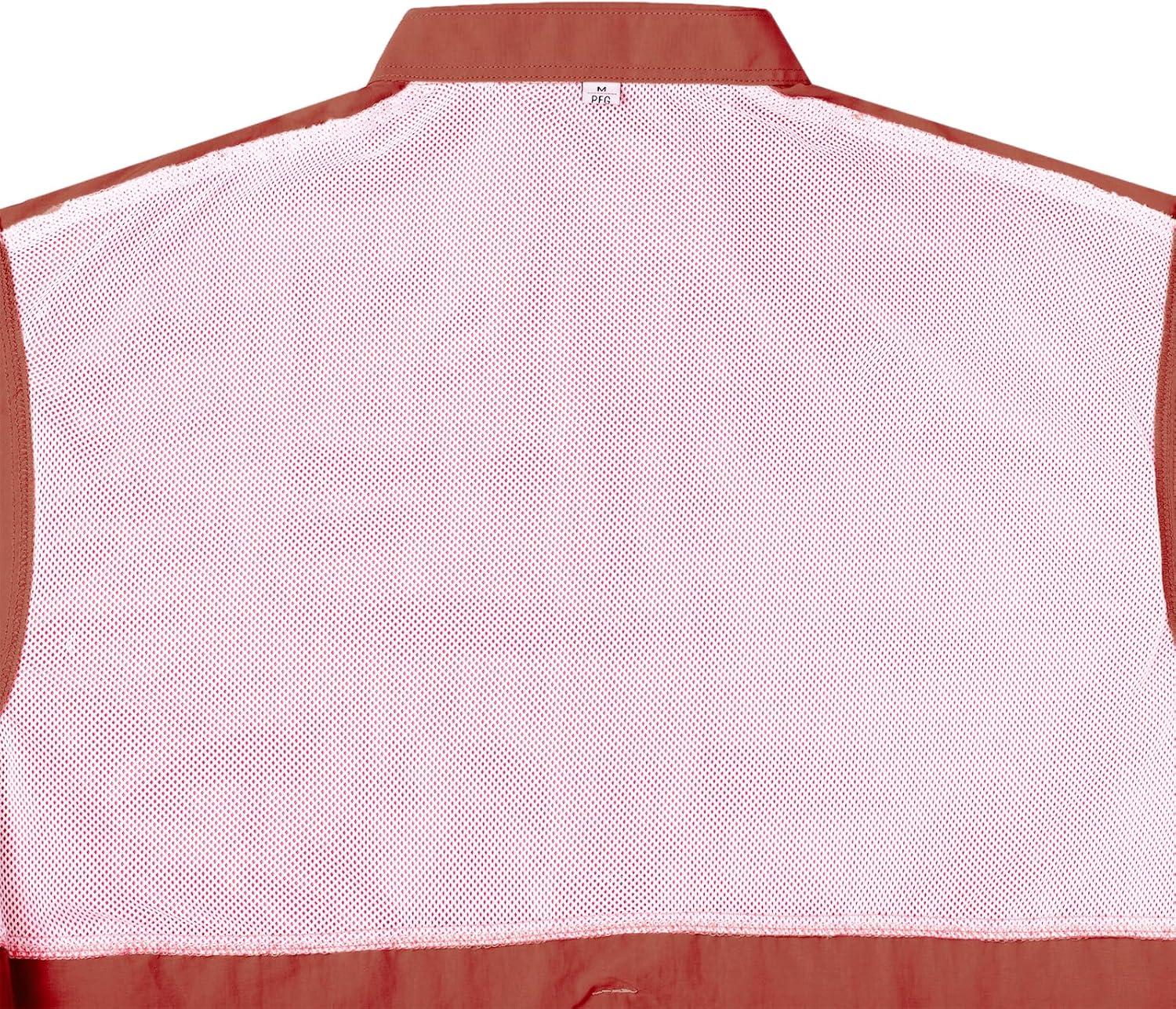 imageAlimens amp Gentle Short Sleeve Fishing Shirt Wicking Fabric Sun Protection Casual Button Down ShirtsBurgundy