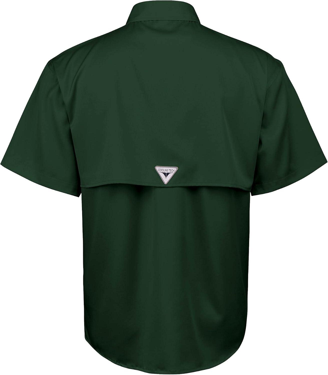 imageAlimens amp Gentle Short Sleeve Fishing Shirt Wicking Fabric Sun Protection Casual Button Down ShirtsDark Green