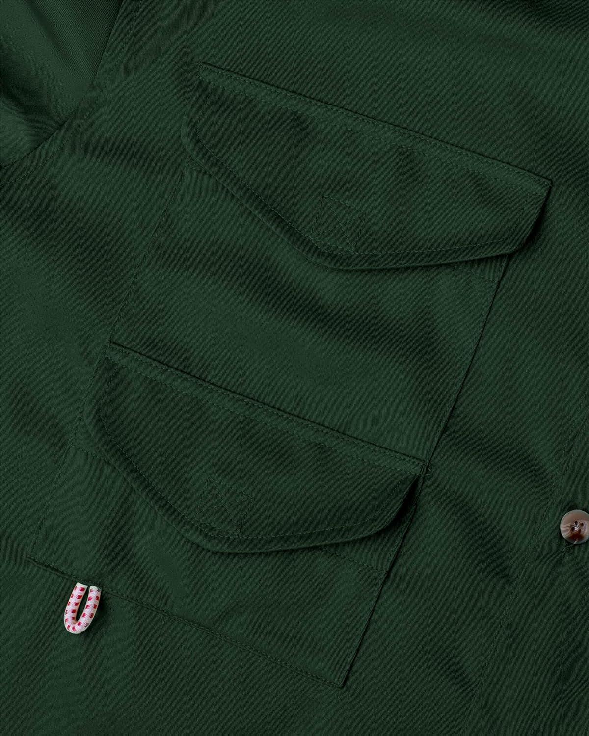 imageAlimens amp Gentle Short Sleeve Fishing Shirt Wicking Fabric Sun Protection Casual Button Down ShirtsDark Green