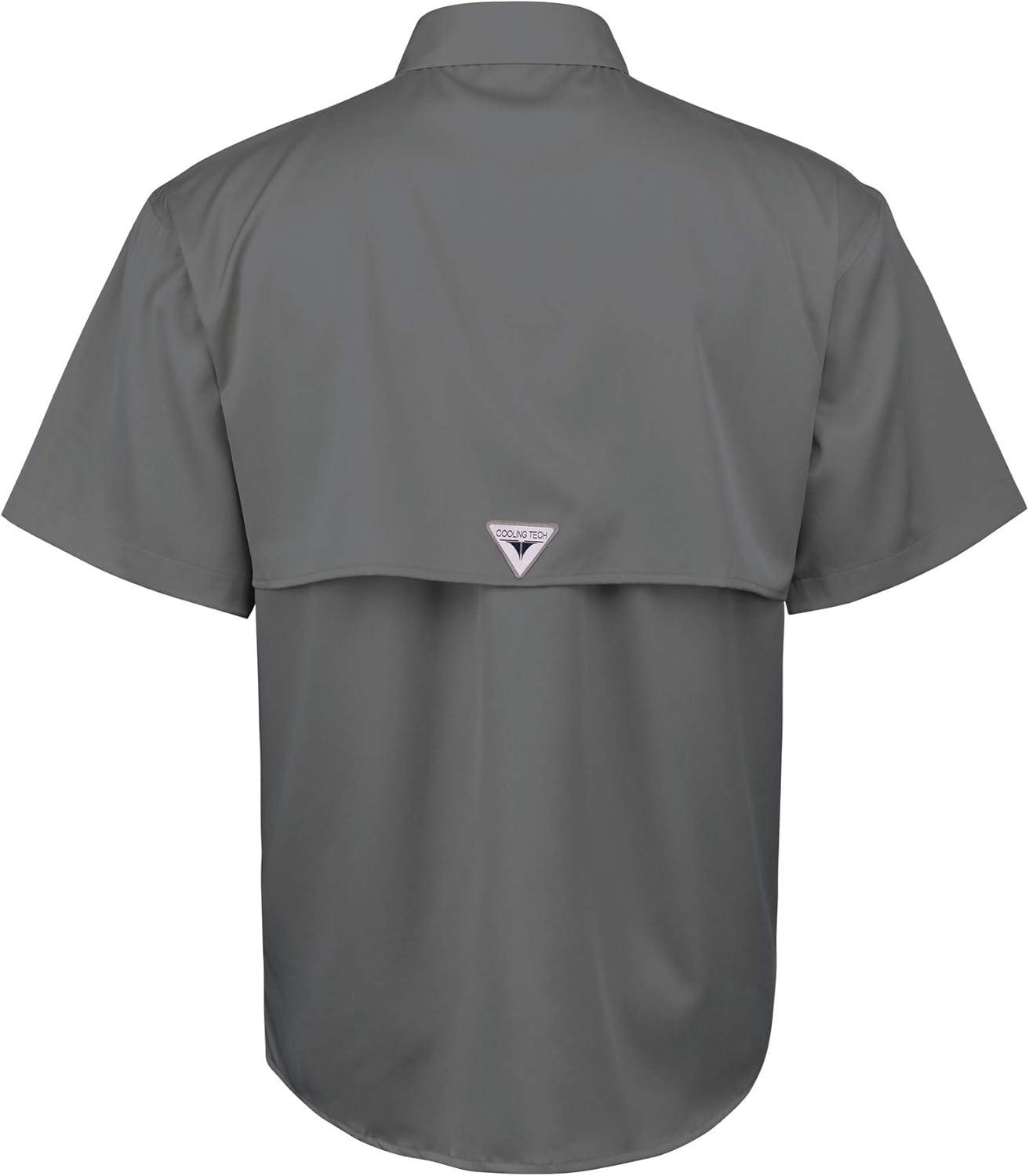 imageAlimens amp Gentle Short Sleeve Fishing Shirt Wicking Fabric Sun Protection Casual Button Down ShirtsDark Grey