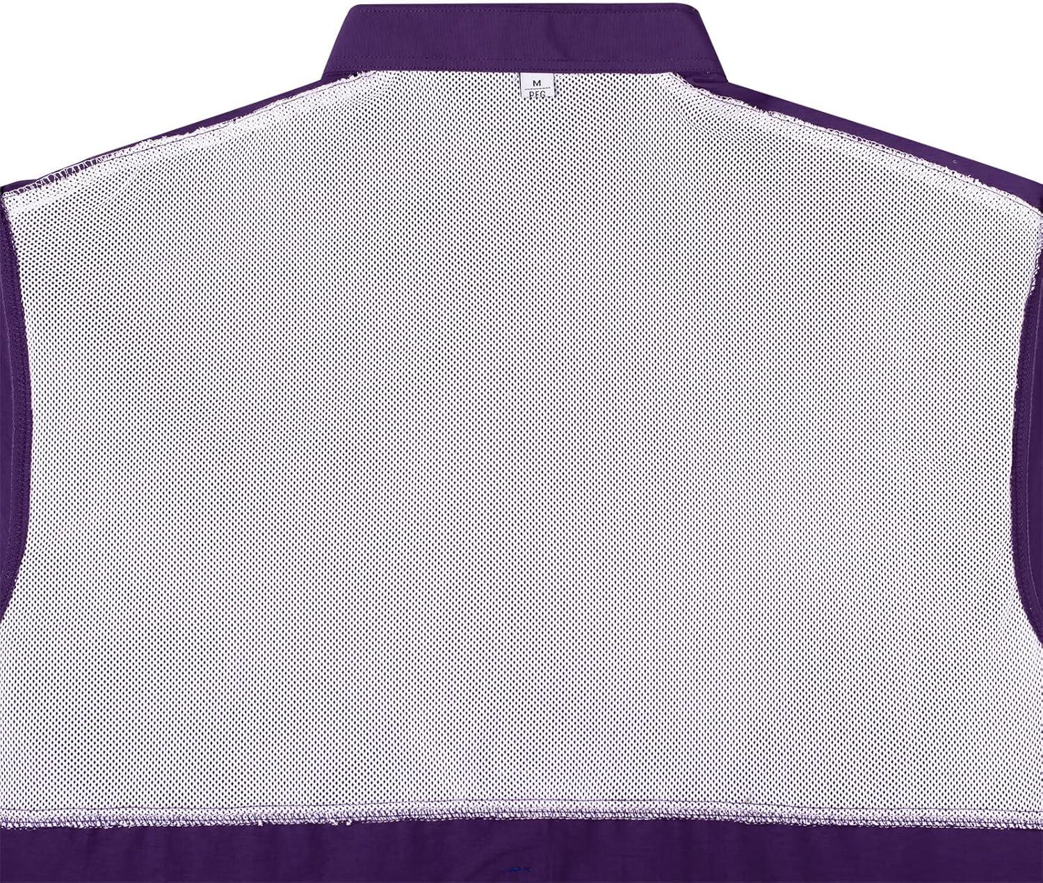 imageAlimens amp Gentle Short Sleeve Fishing Shirt Wicking Fabric Sun Protection Casual Button Down ShirtsDark Purple