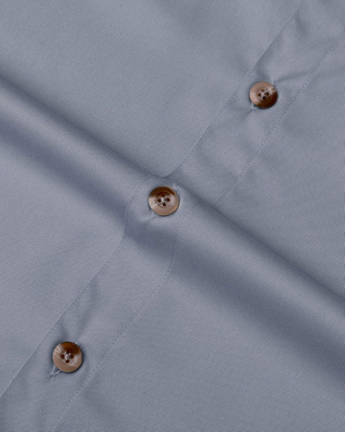 imageAlimens amp Gentle Short Sleeve Fishing Shirt Wicking Fabric Sun Protection Casual Button Down ShirtsGrey