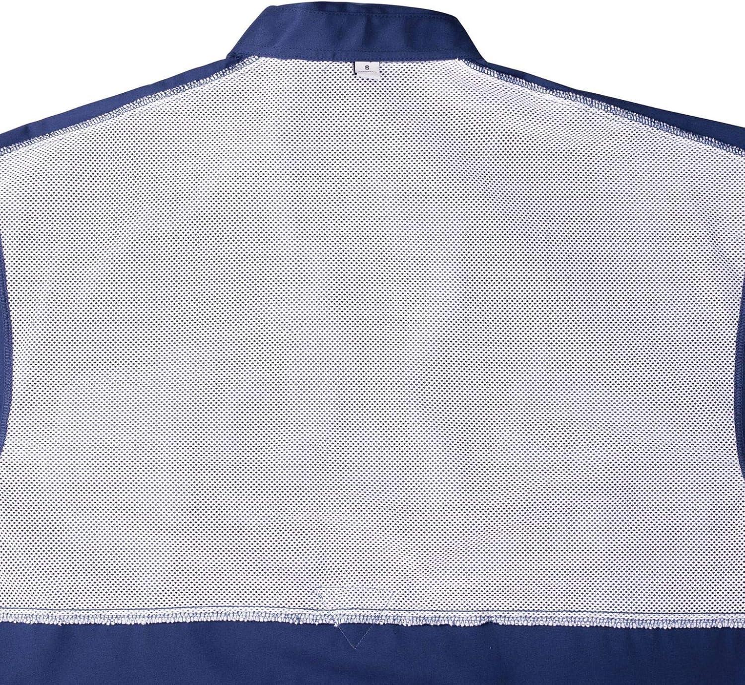 imageAlimens amp Gentle Short Sleeve Fishing Shirt Wicking Fabric Sun Protection Casual Button Down ShirtsNavy
