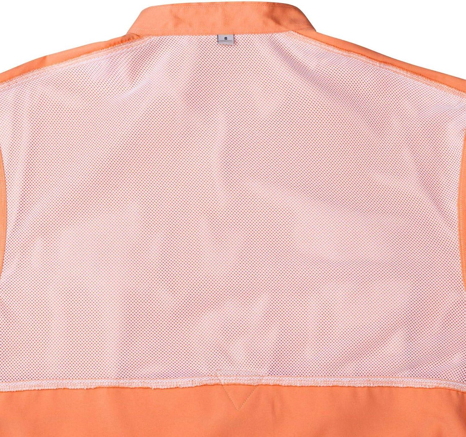imageAlimens amp Gentle Short Sleeve Fishing Shirt Wicking Fabric Sun Protection Casual Button Down ShirtsOrange
