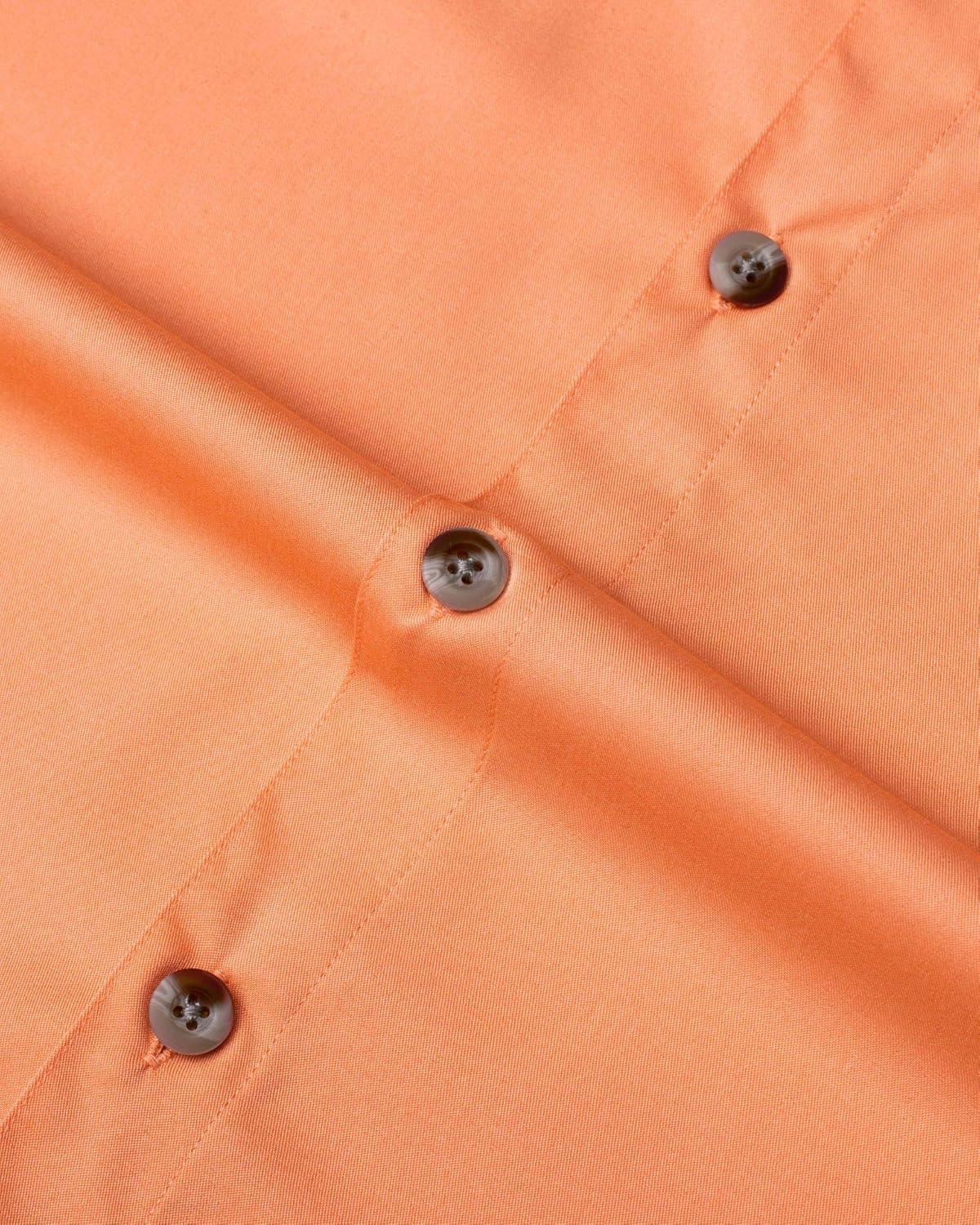 imageAlimens amp Gentle Short Sleeve Fishing Shirt Wicking Fabric Sun Protection Casual Button Down ShirtsOrange
