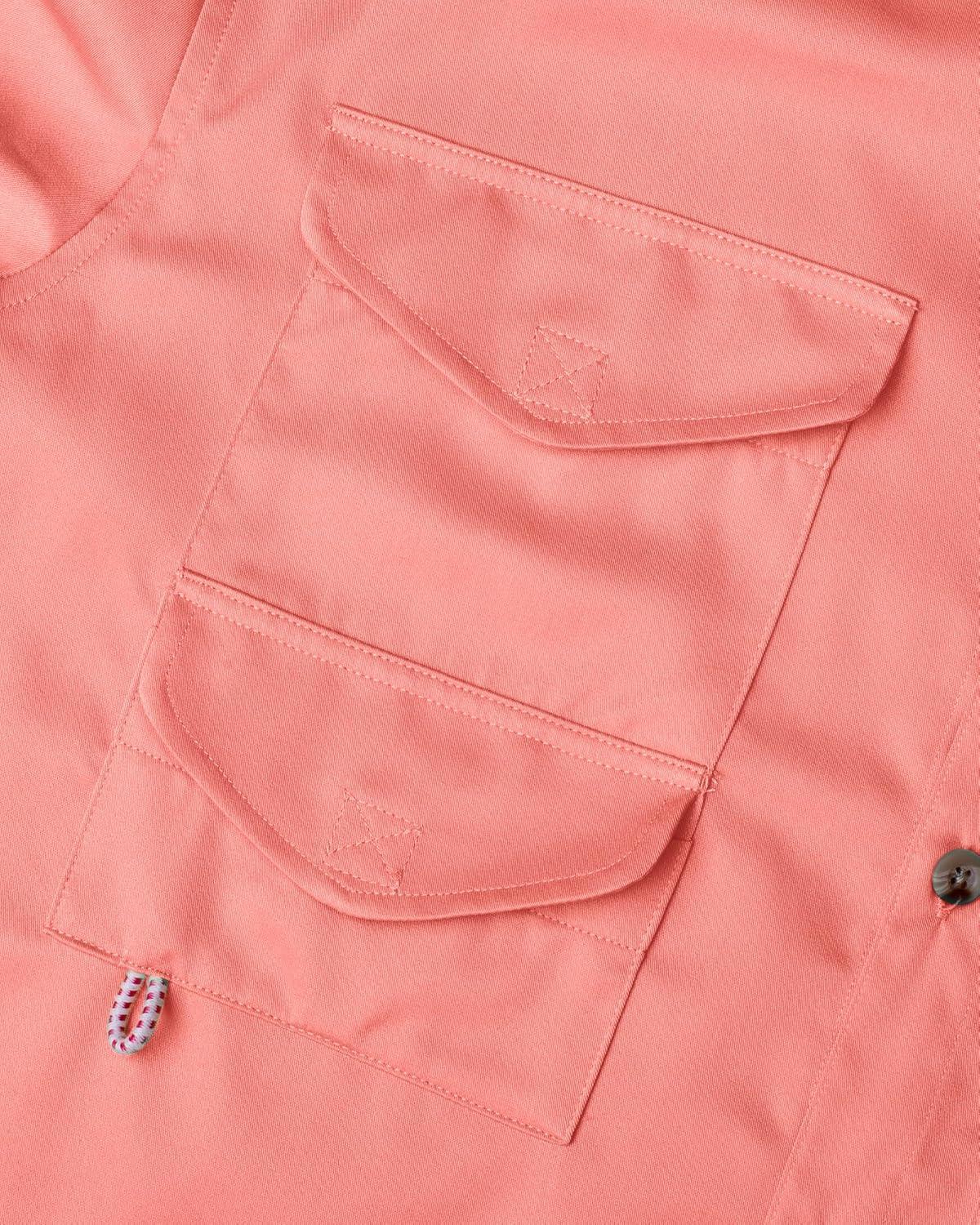 imageAlimens amp Gentle Short Sleeve Fishing Shirt Wicking Fabric Sun Protection Casual Button Down ShirtsSalmon Pink